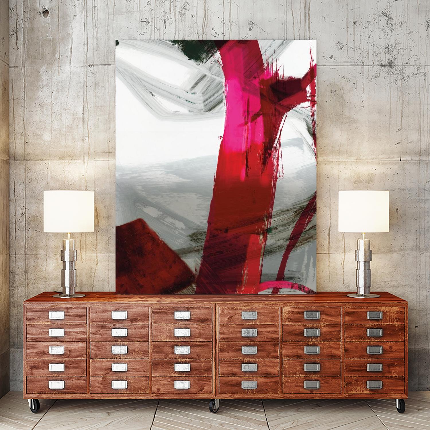 Fuschia I by PI Studio on GIANT ART - grey abstract