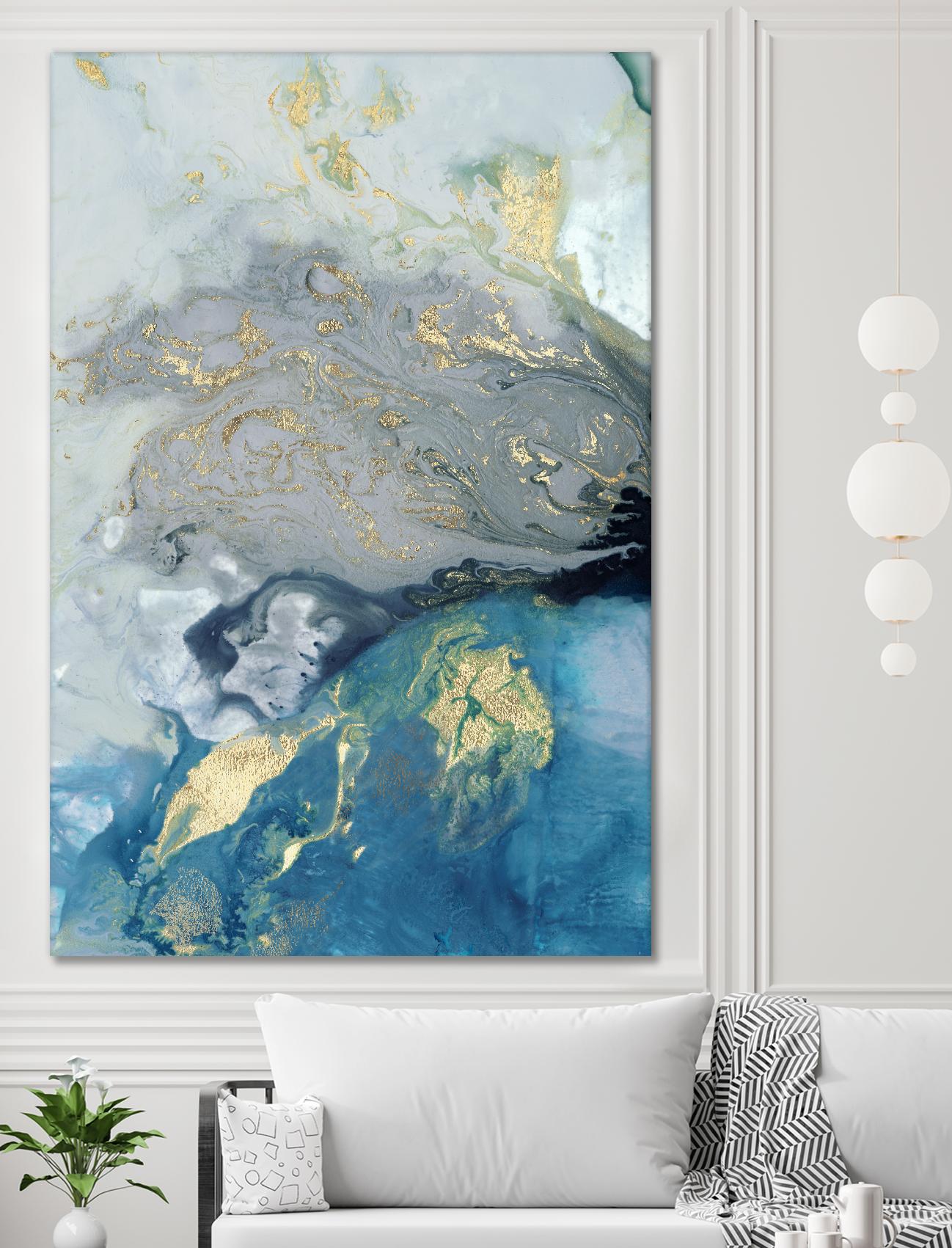 Ocean Splash I by PI Studio on GIANT ART - blue abstract
