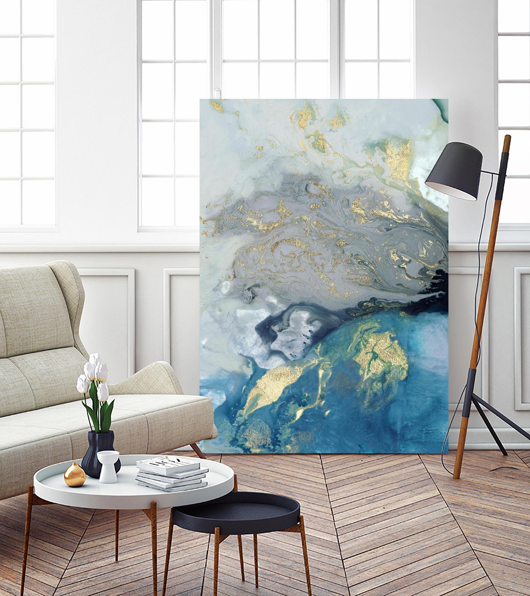 Ocean Splash I by PI Studio on GIANT ART - blue abstract