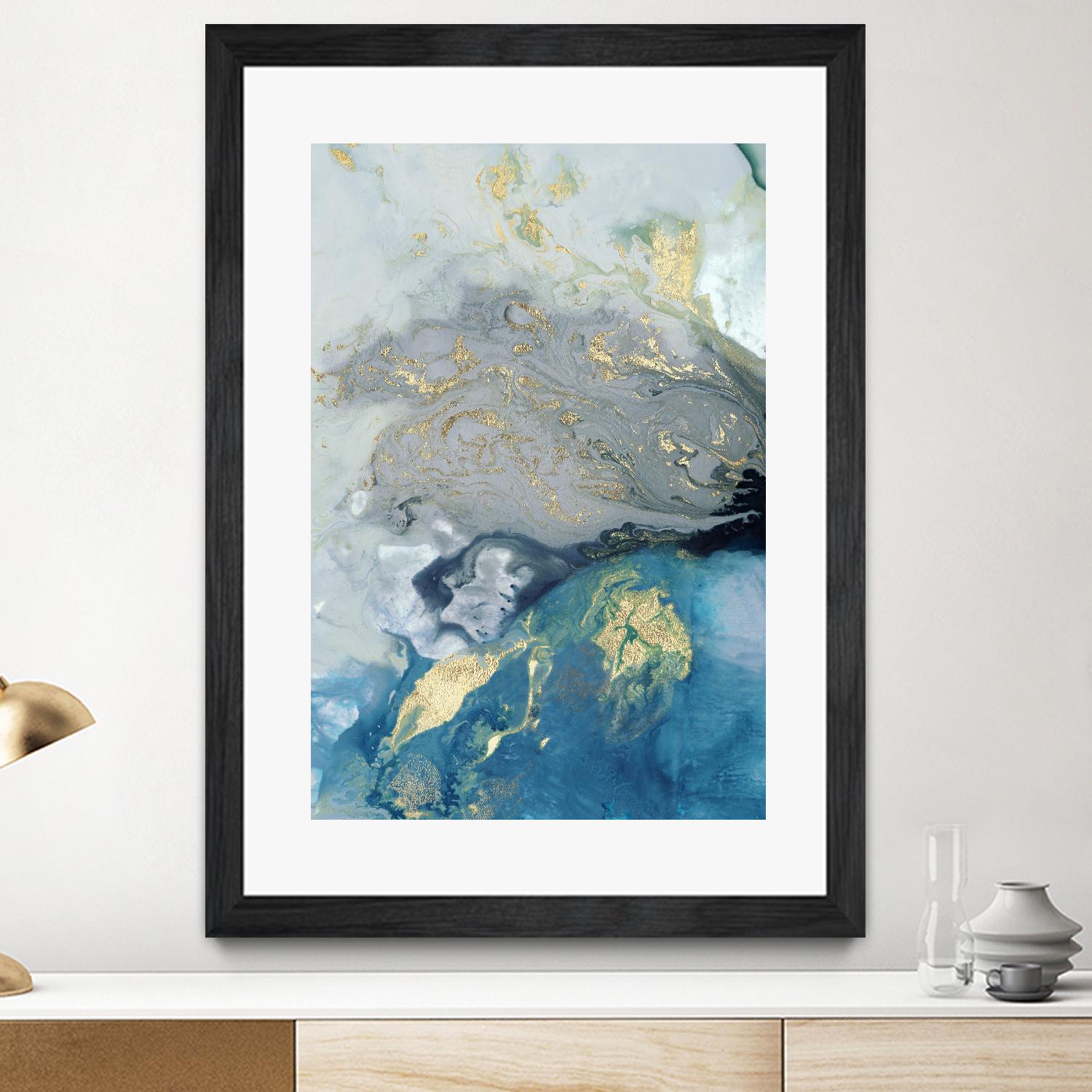 Ocean Splash I by PI Studio on GIANT ART - blue abstract