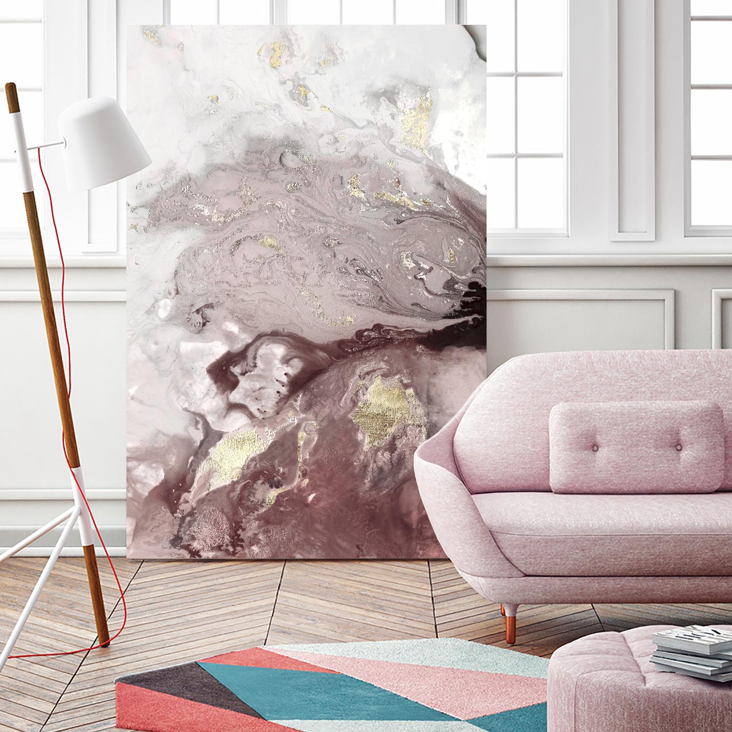 Ocean Splash I Burgundy Version by PI Studio on GIANT ART - white abstract