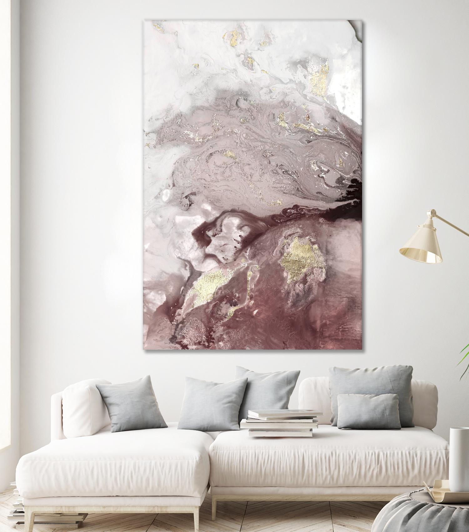 Ocean Splash I Burgundy Version by PI Studio on GIANT ART - white abstract