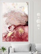 Ocean Splash I Crimson Version by PI Studio on GIANT ART - white abstract