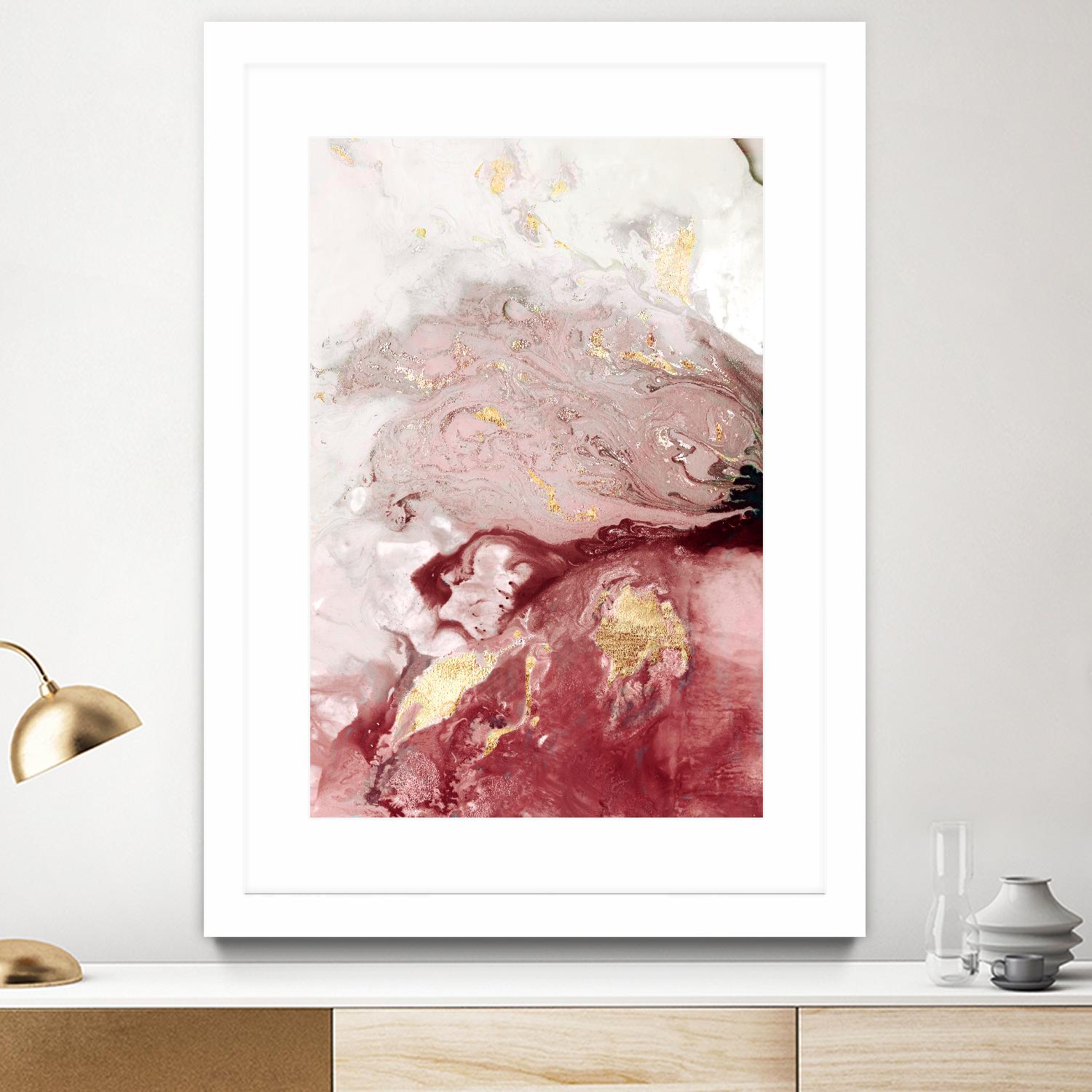 Ocean Splash I Crimson Version by PI Studio on GIANT ART - red abstract