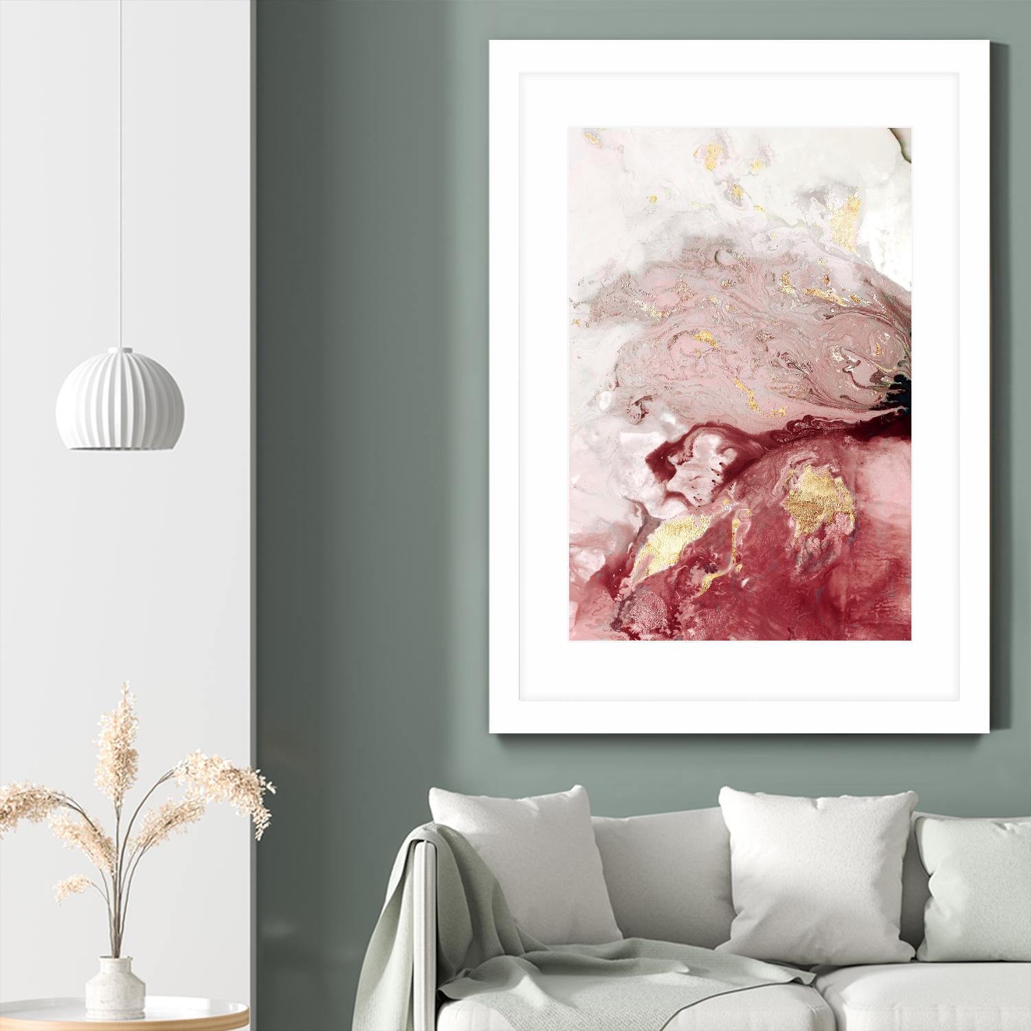 Ocean Splash I Crimson Version by PI Studio on GIANT ART - red abstract