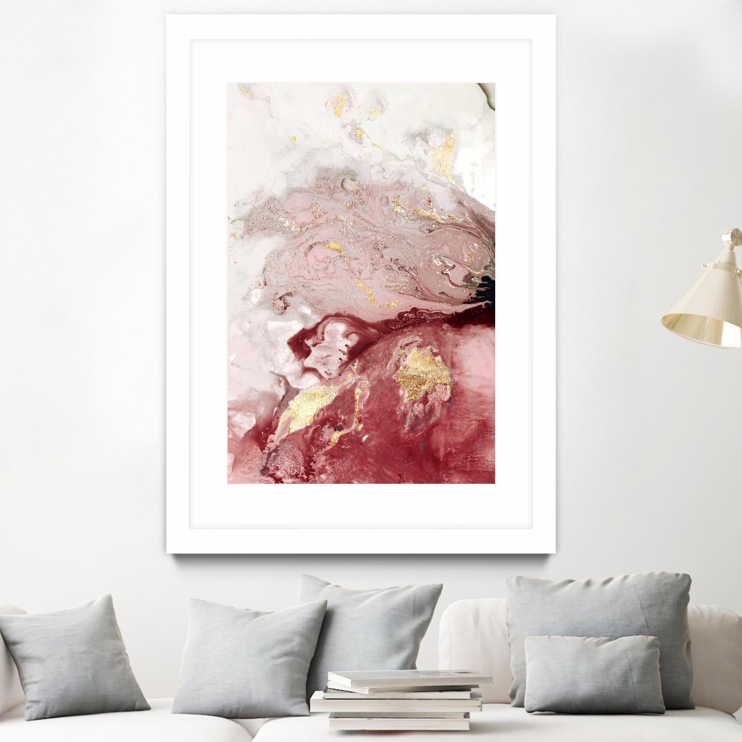 Ocean Splash I Crimson Version by PI Studio on GIANT ART - red abstract