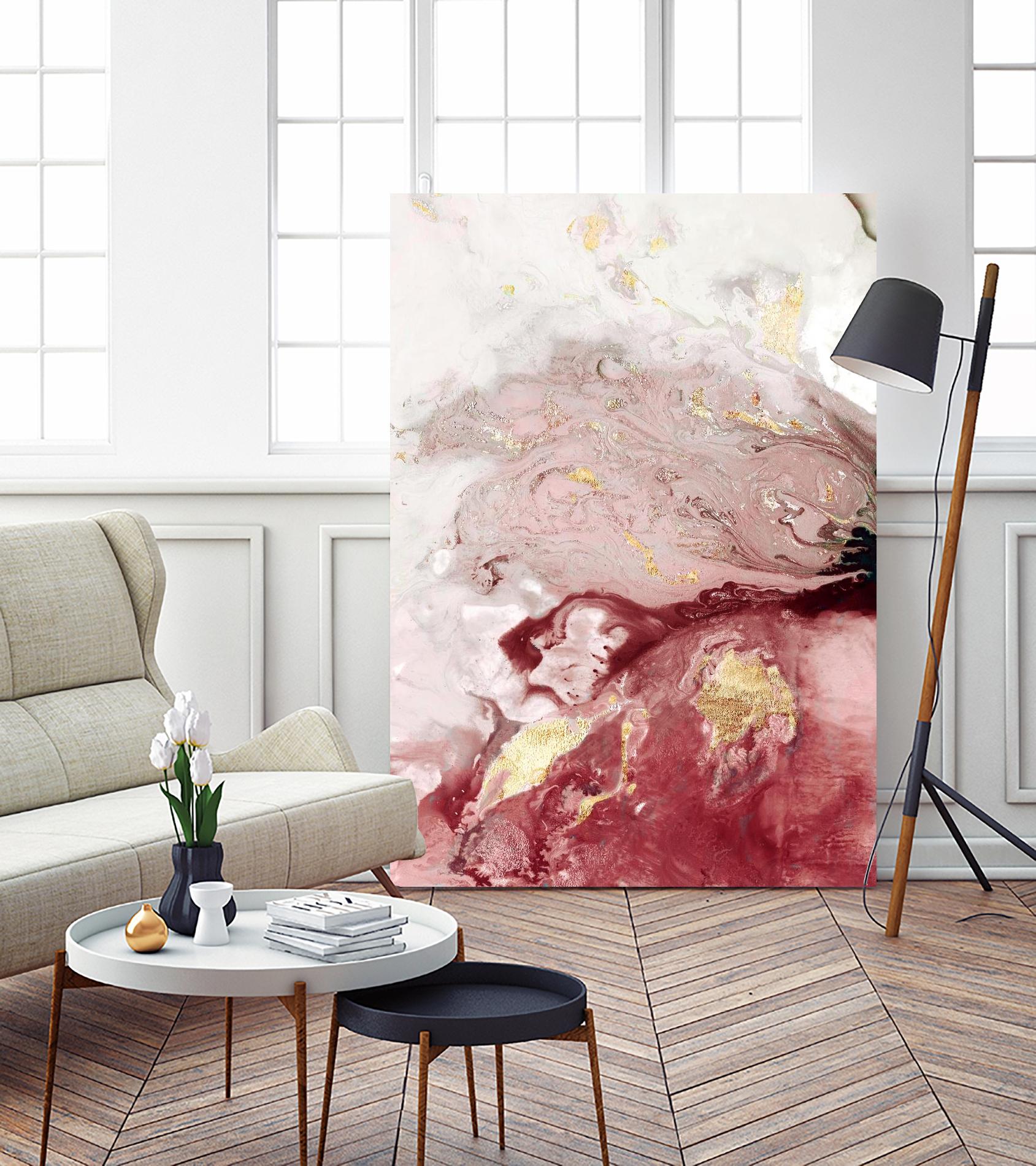 Ocean Splash I Crimson Version by PI Studio on GIANT ART - red abstract