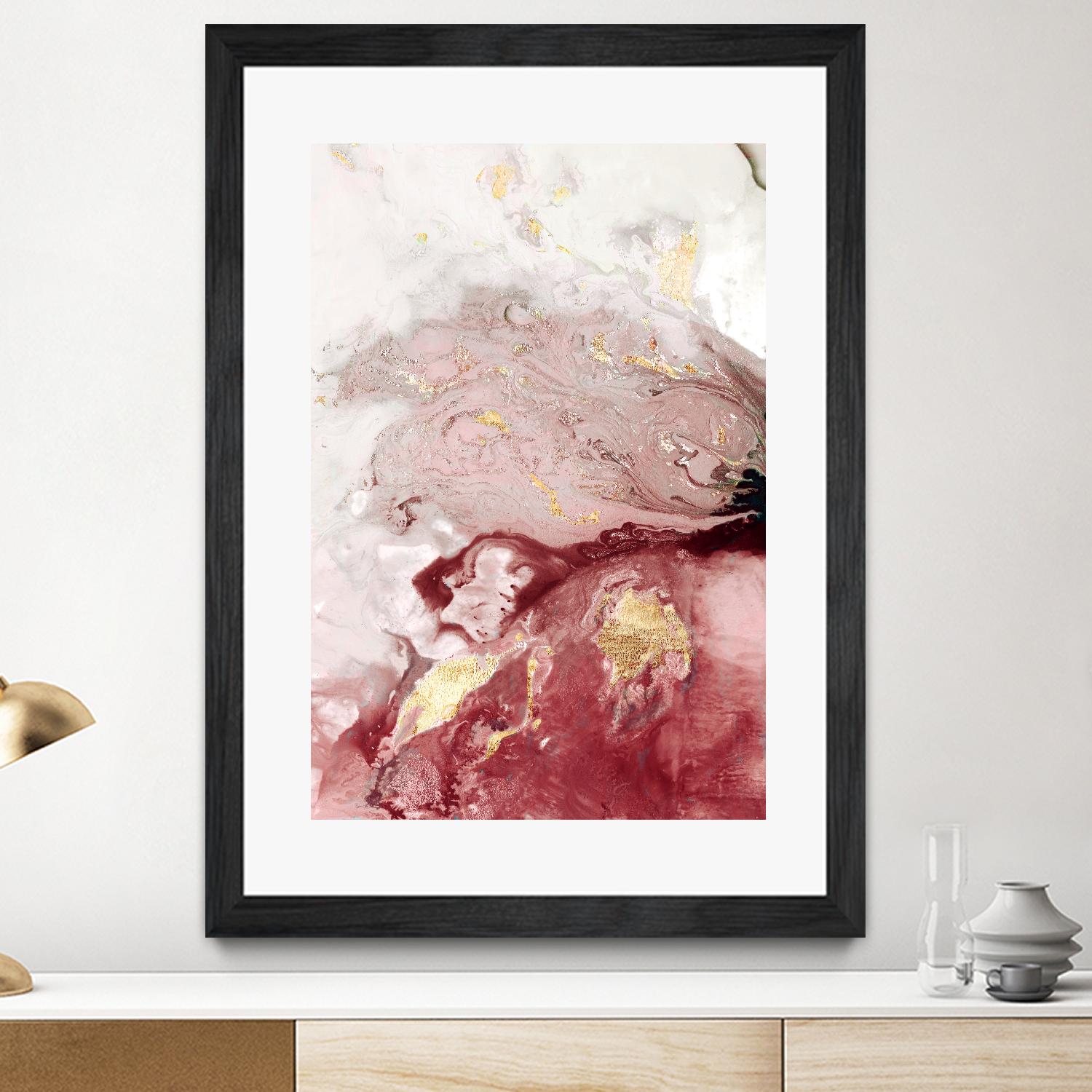 Ocean Splash I Crimson Version by PI Studio on GIANT ART - red abstract