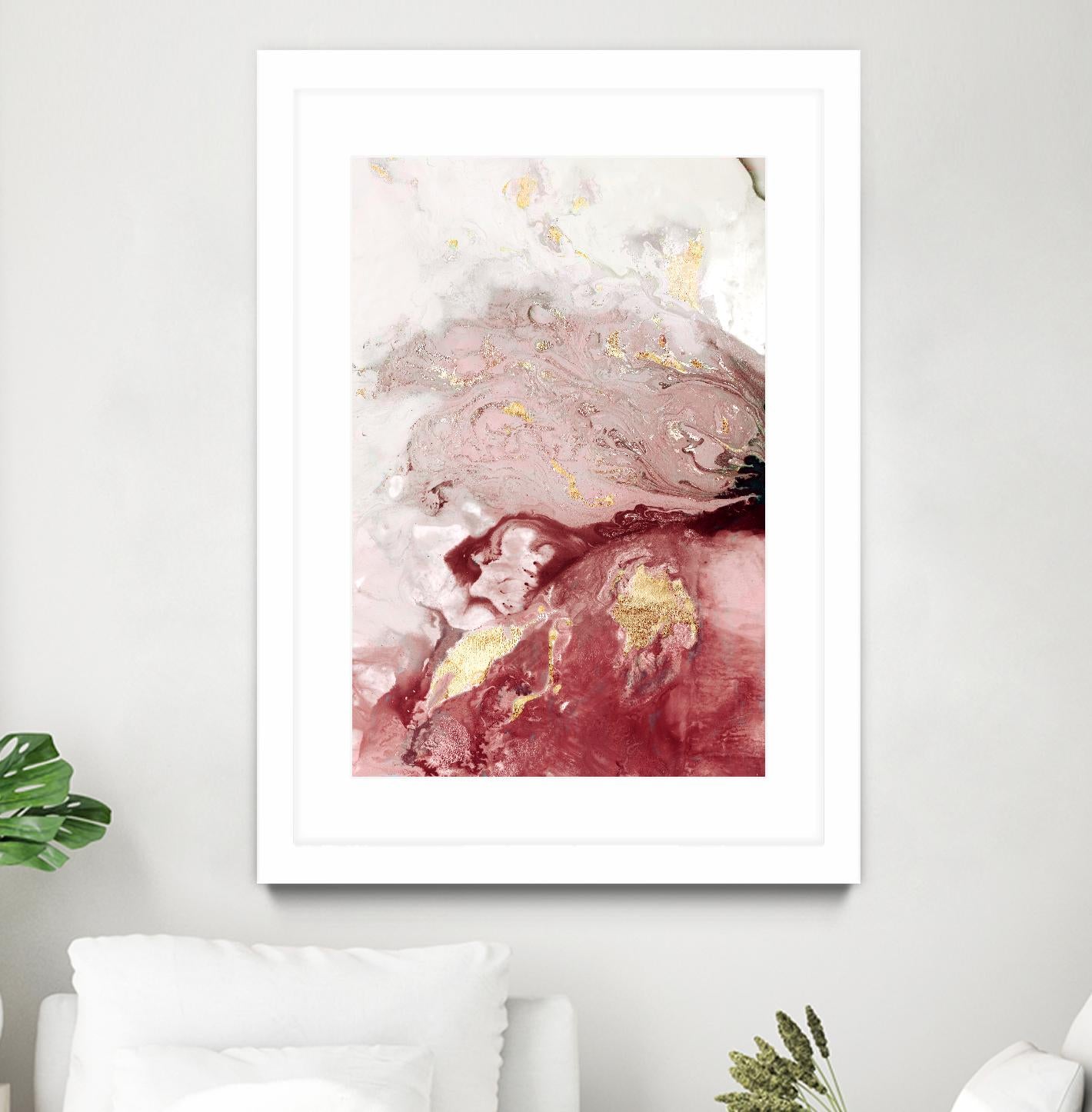 Ocean Splash I Crimson Version by PI Studio on GIANT ART - red abstract