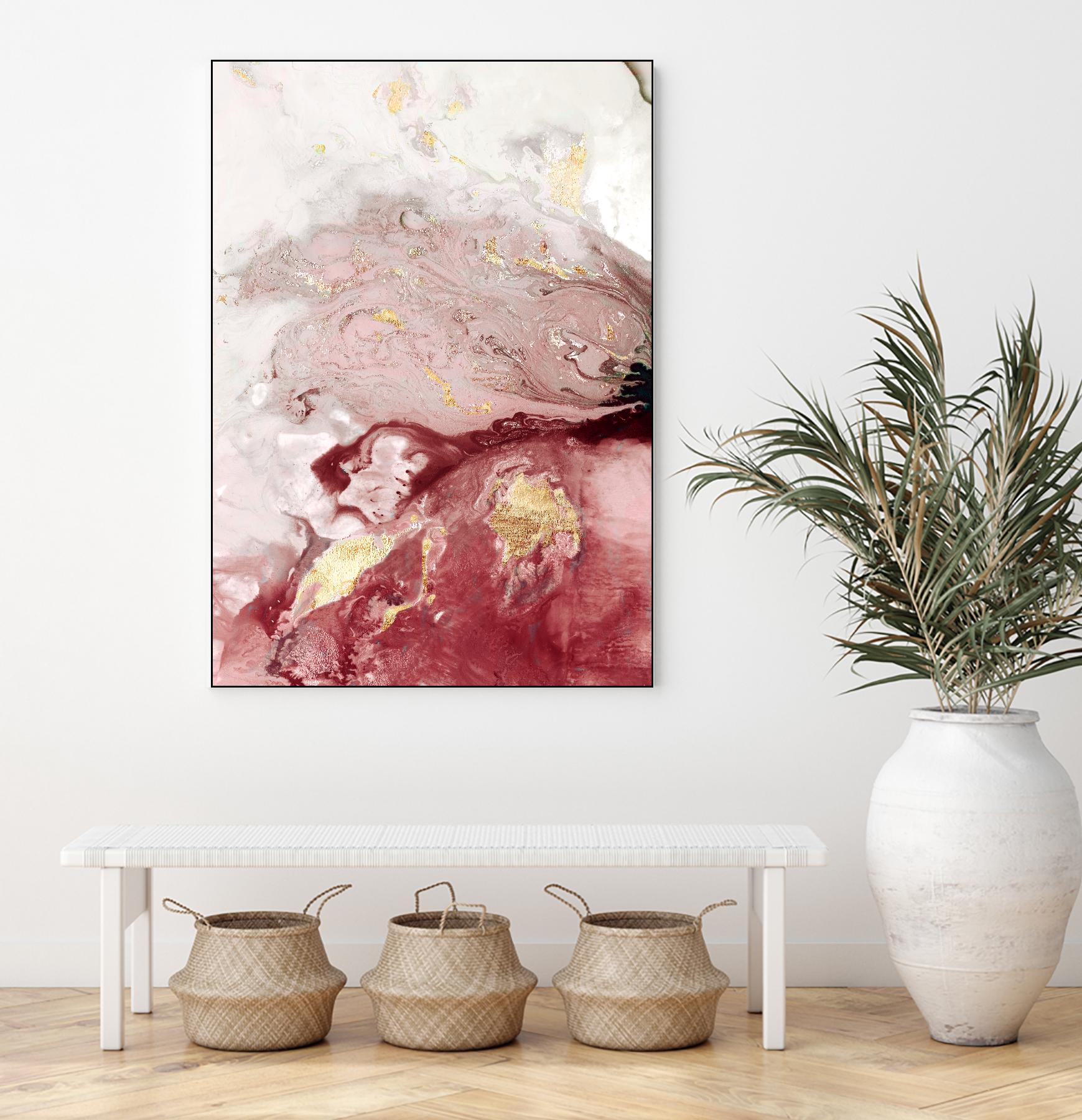 Ocean Splash I Crimson Version by PI Studio on GIANT ART - white abstract