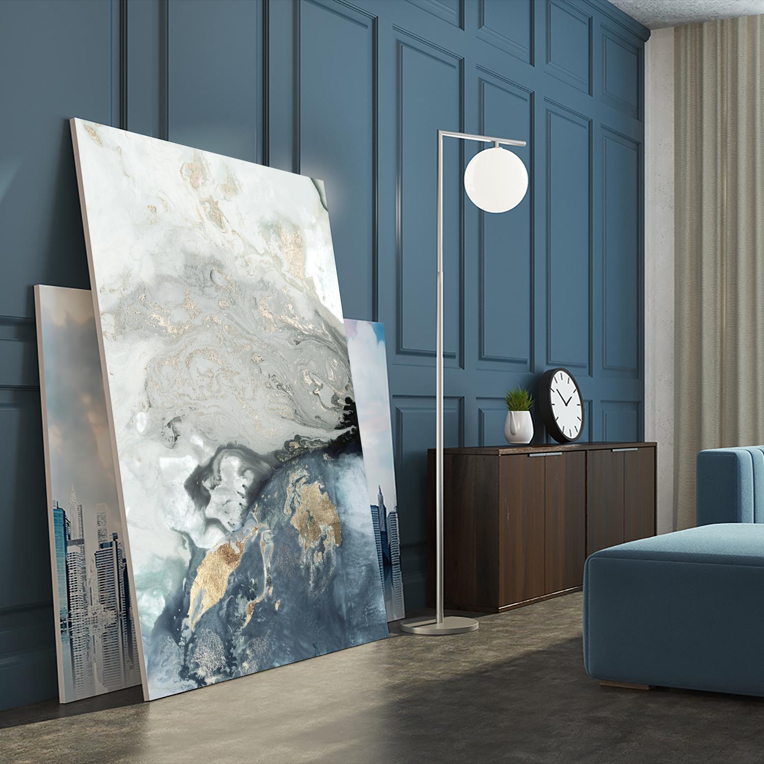 Ocean Splash I Indigo Version by PI Studio on GIANT ART - blue abstract