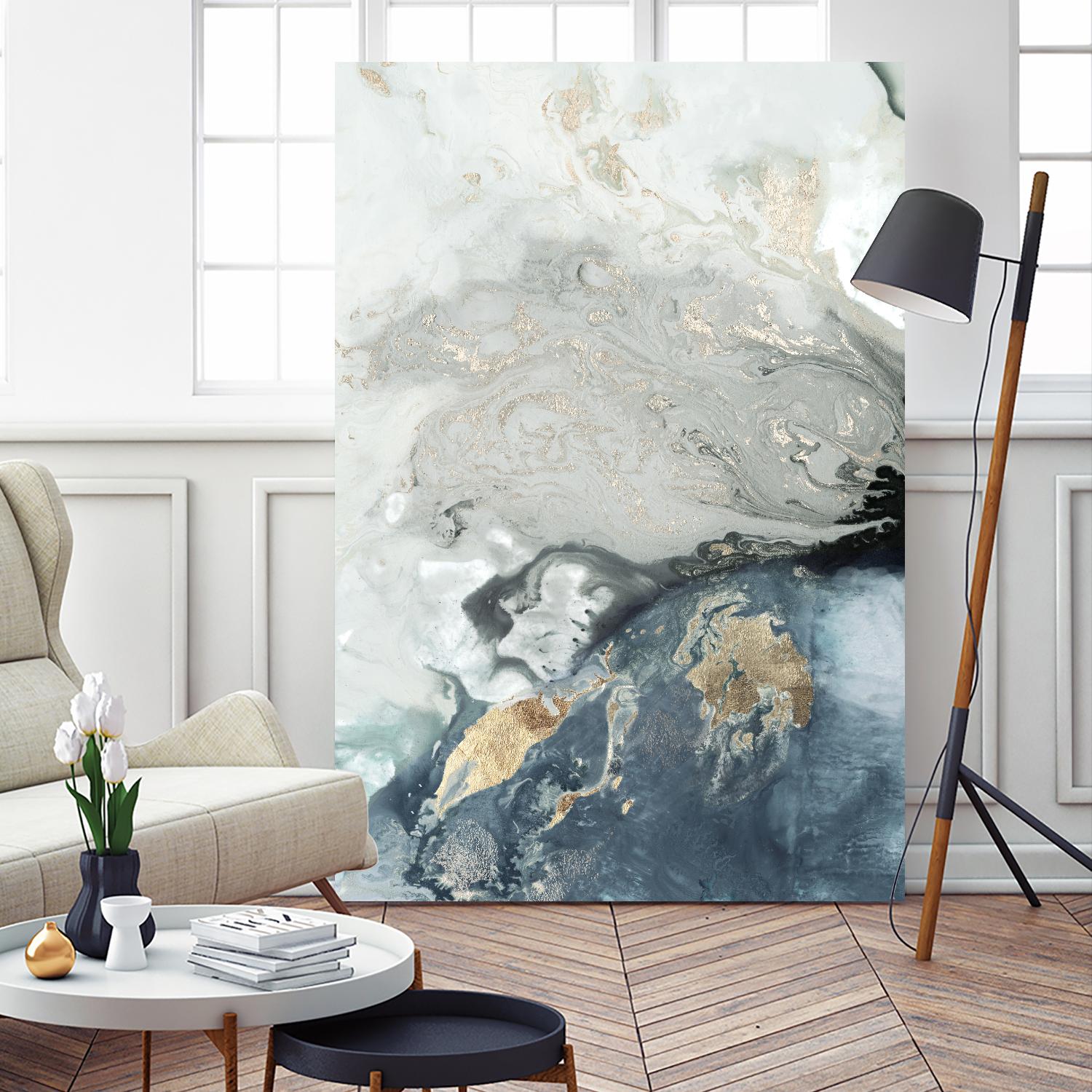 Ocean Splash I Indigo Version by PI Studio on GIANT ART - blue abstract