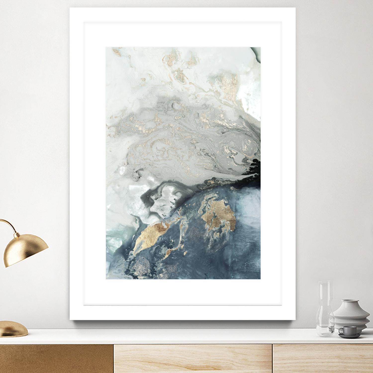 Ocean Splash I Indigo Version by PI Studio on GIANT ART - blue abstract