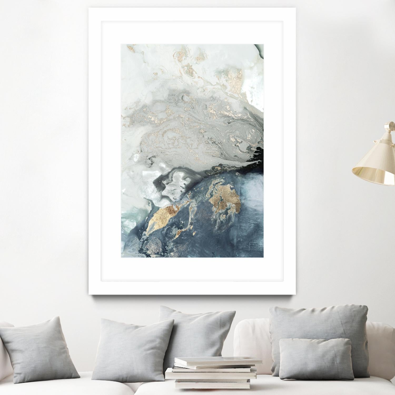 Ocean Splash I Indigo Version by PI Studio on GIANT ART - blue abstract