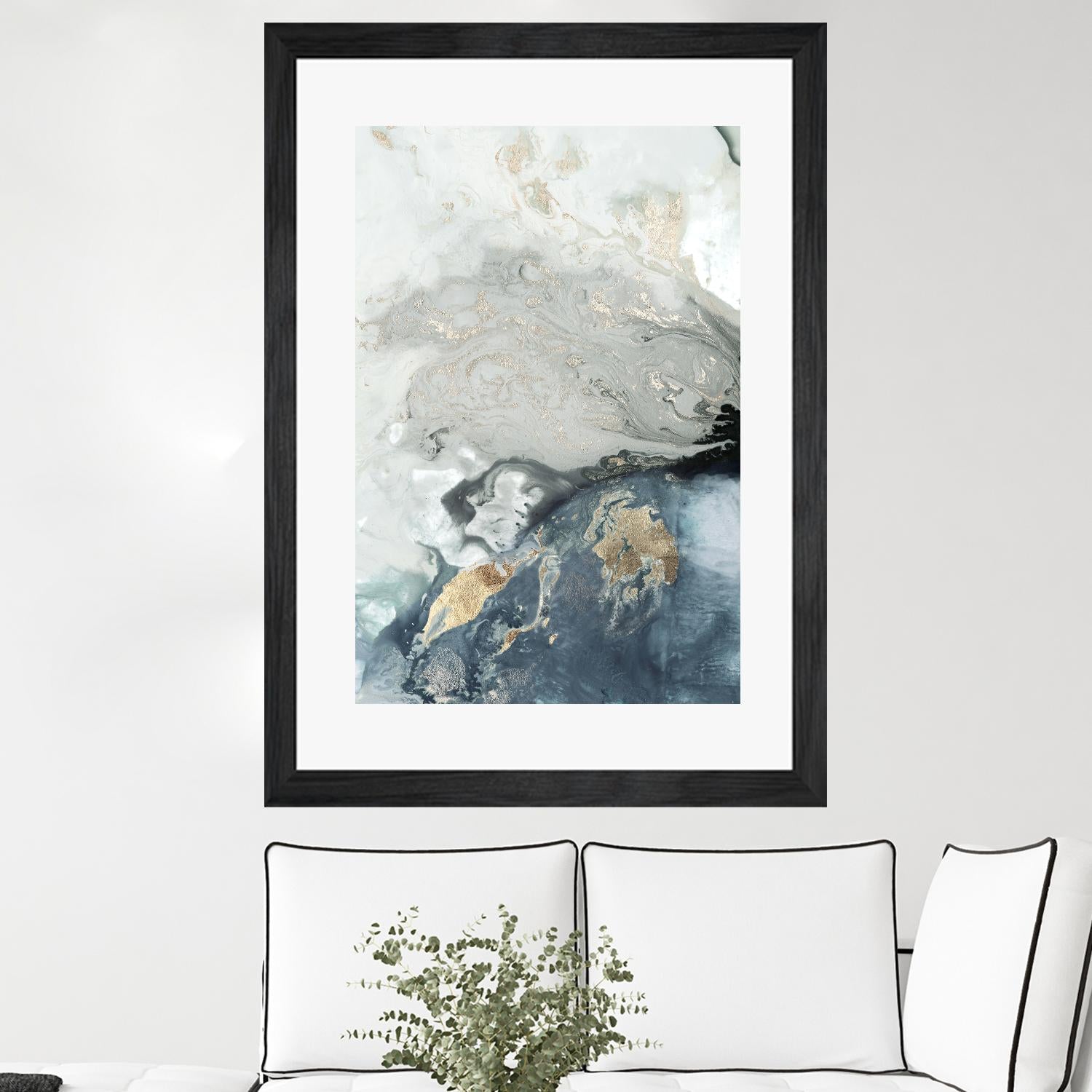 Ocean Splash I Indigo Version by PI Studio on GIANT ART - blue abstract