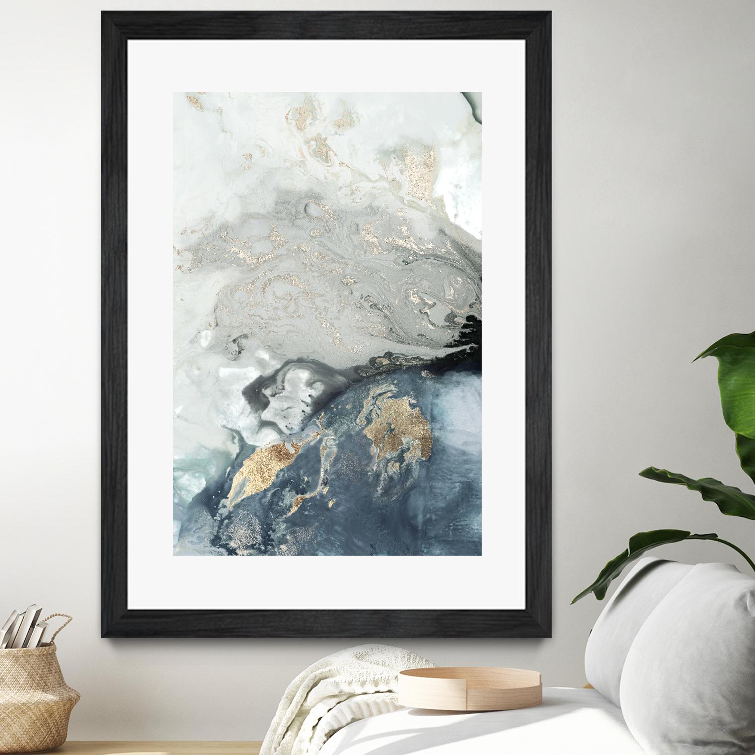 Ocean Splash I Indigo Version by PI Studio on GIANT ART - blue abstract