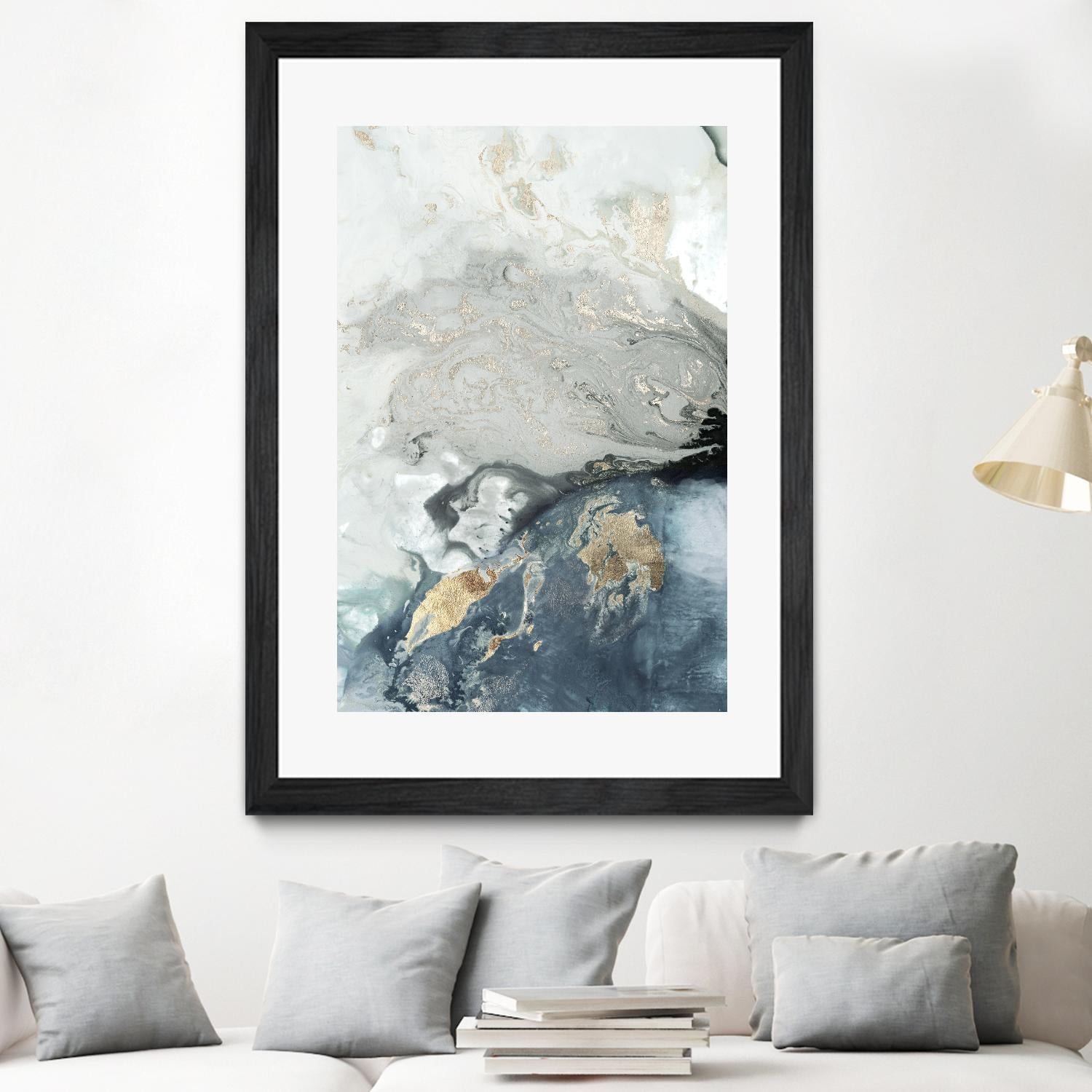 Ocean Splash I Indigo Version by PI Studio on GIANT ART - blue abstract