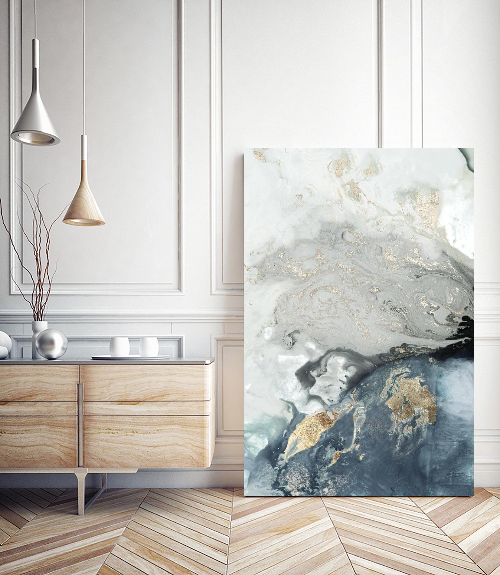 Ocean Splash I Indigo Version by PI Studio on GIANT ART - blue abstract