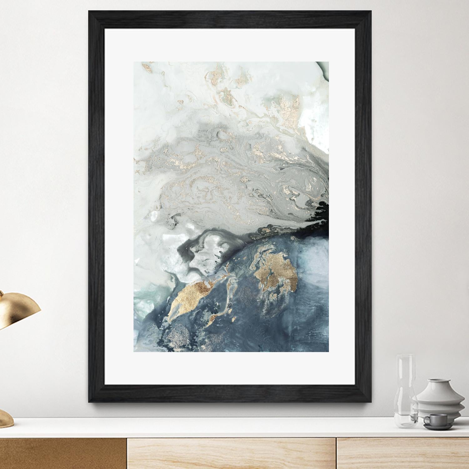 Ocean Splash I Indigo Version by PI Studio on GIANT ART - blue abstract