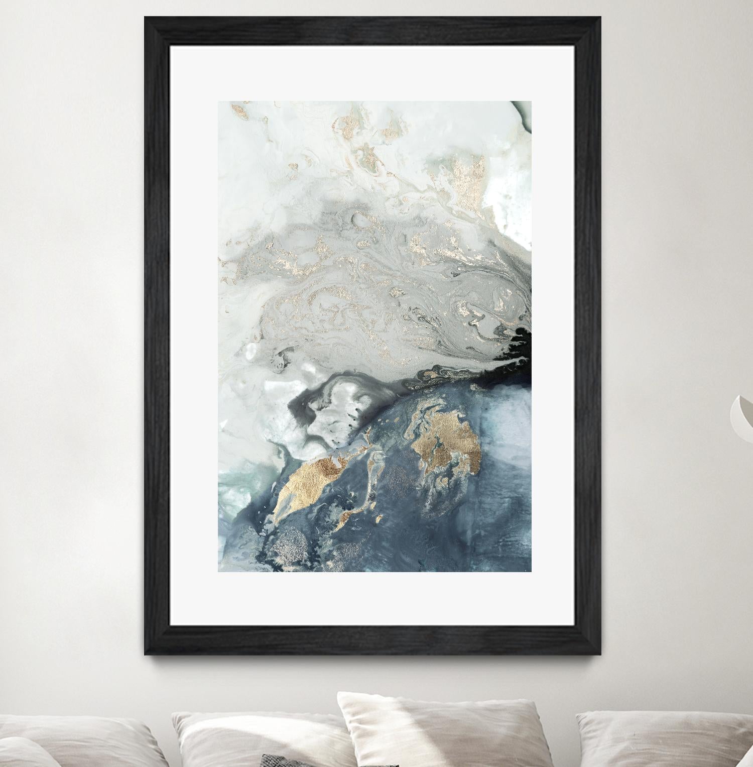 Ocean Splash I Indigo Version by PI Studio on GIANT ART - blue abstract