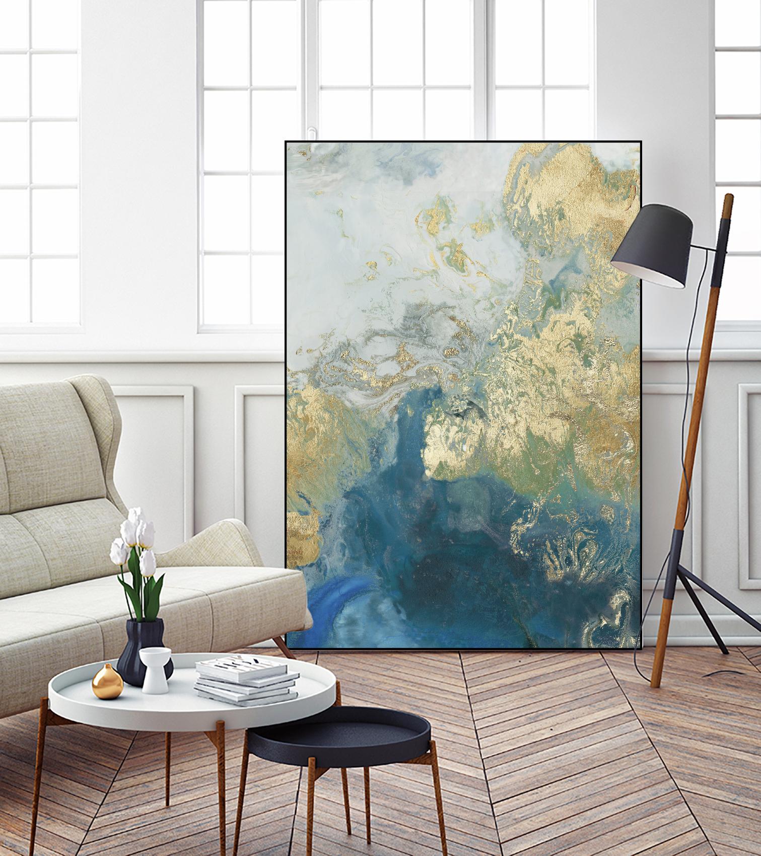 Ocean Splash II by PI Studio on GIANT ART - gold abstract