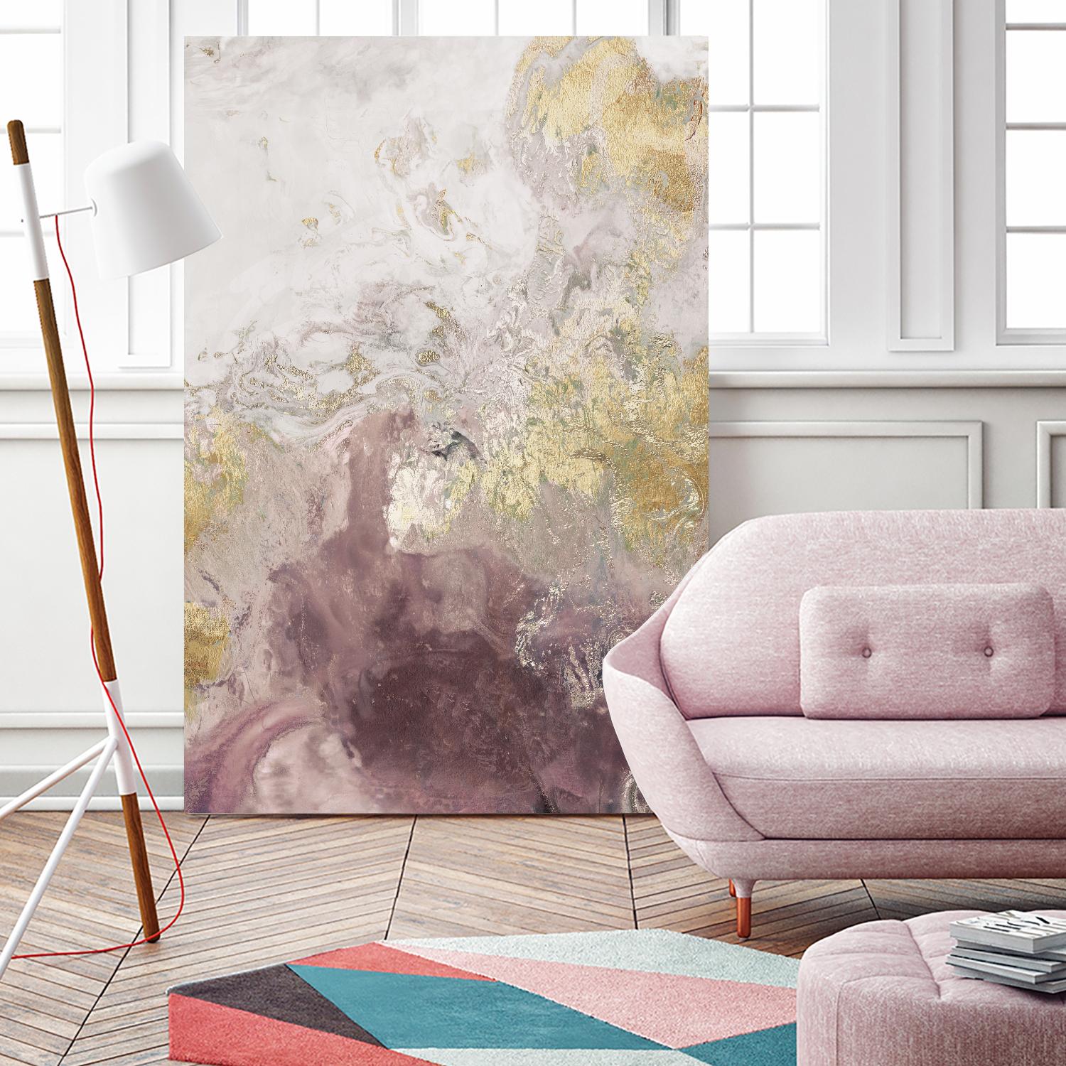 Ocean Splash II Burgundy Version by PI Studio on GIANT ART - gold abstract