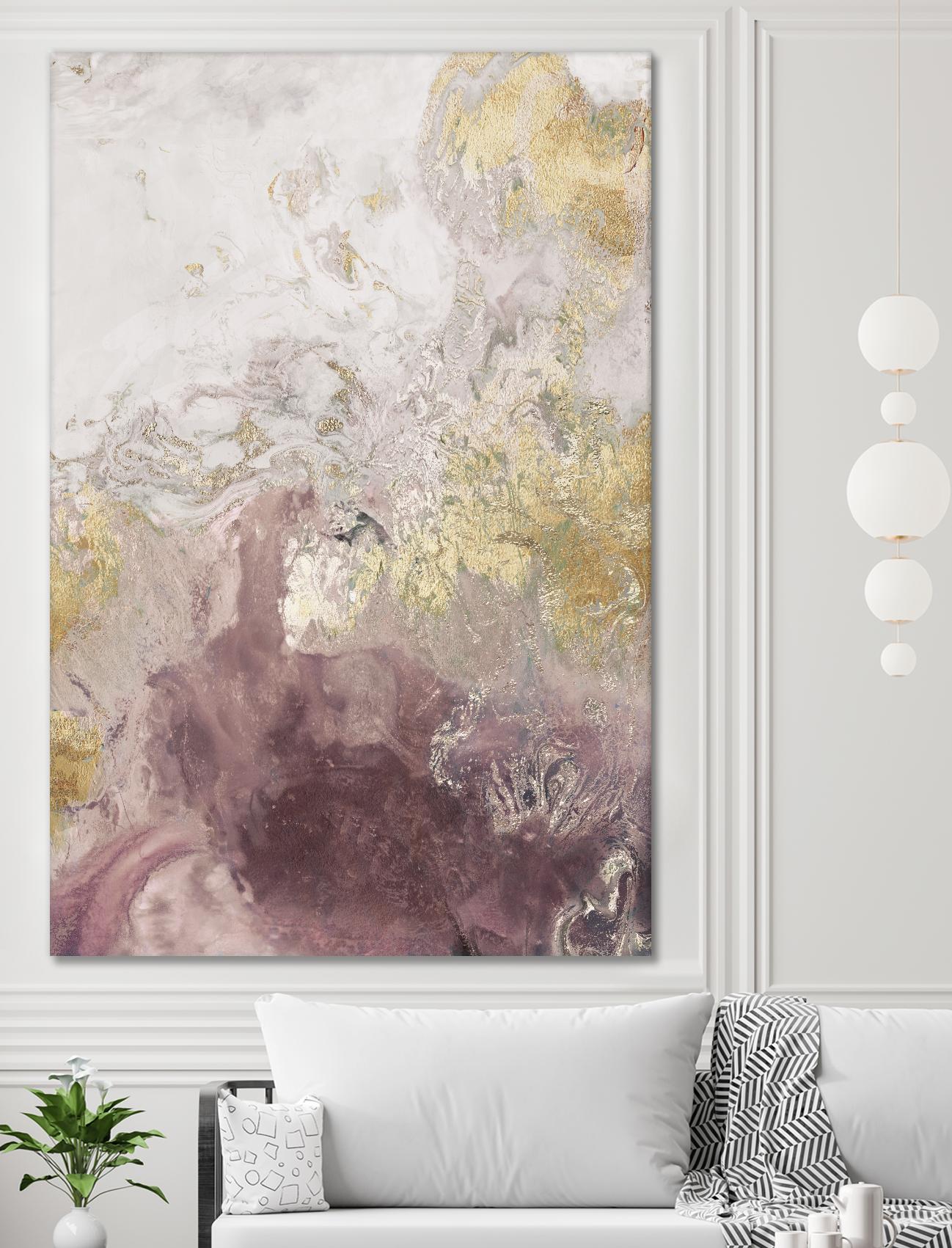 Ocean Splash II Burgundy Version by PI Studio on GIANT ART - gold abstract