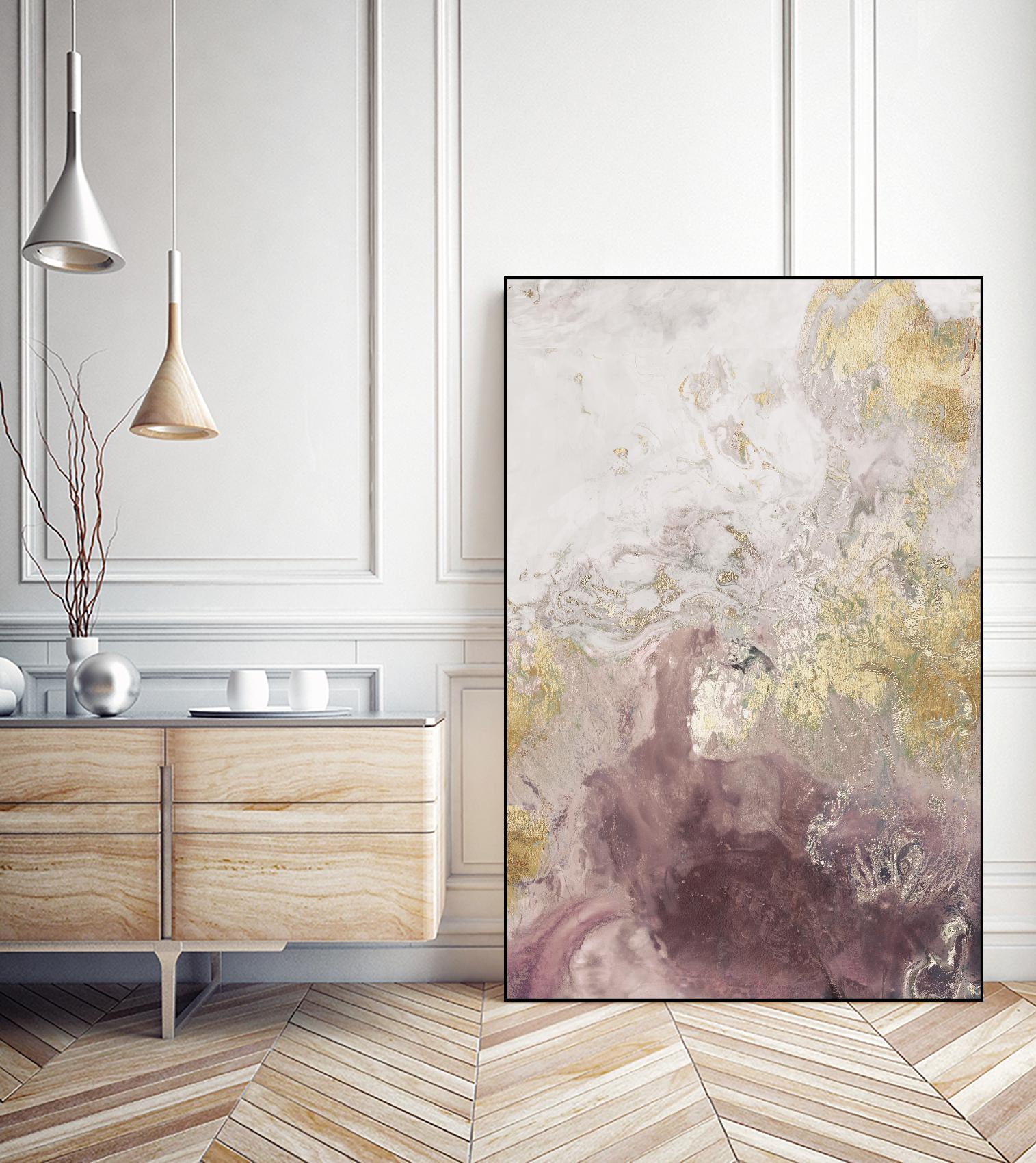 Ocean Splash II Burgundy Version by PI Studio on GIANT ART - gold abstract