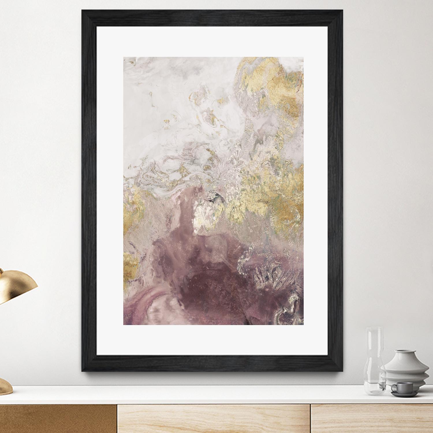 Ocean Splash II Burgundy Version by PI Studio on GIANT ART - gold abstract