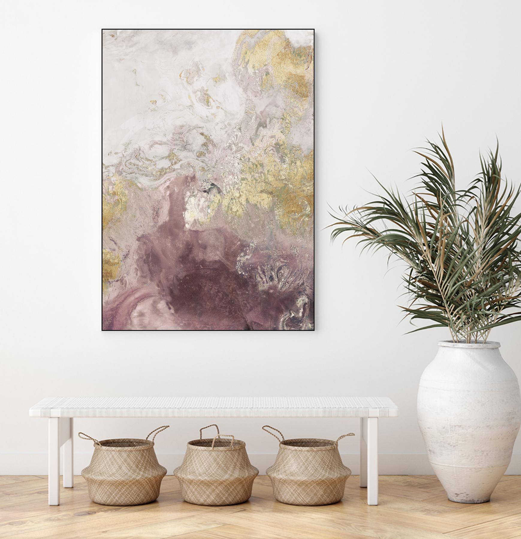 Ocean Splash II Burgundy Version by PI Studio on GIANT ART - gold abstract