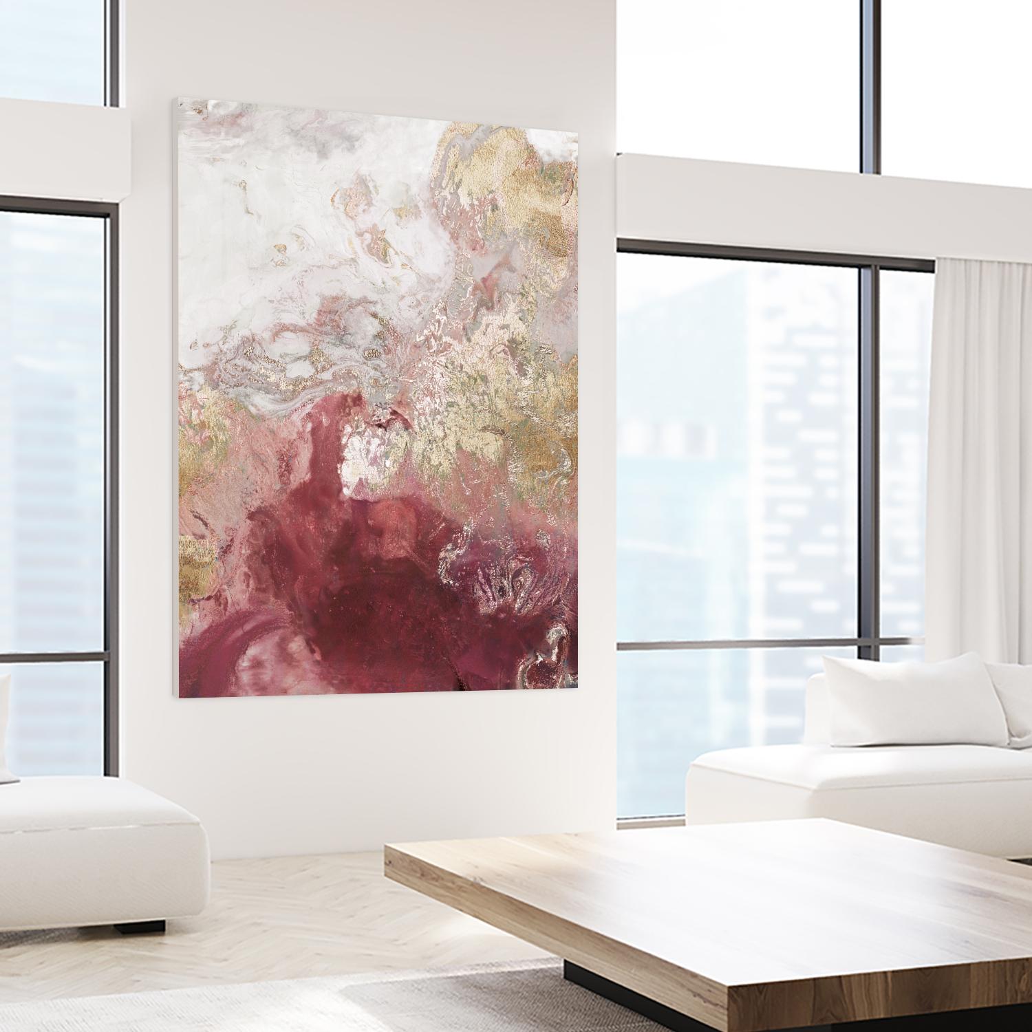 Ocean Splash II Crimson Version by PI Studio on GIANT ART - gold abstract