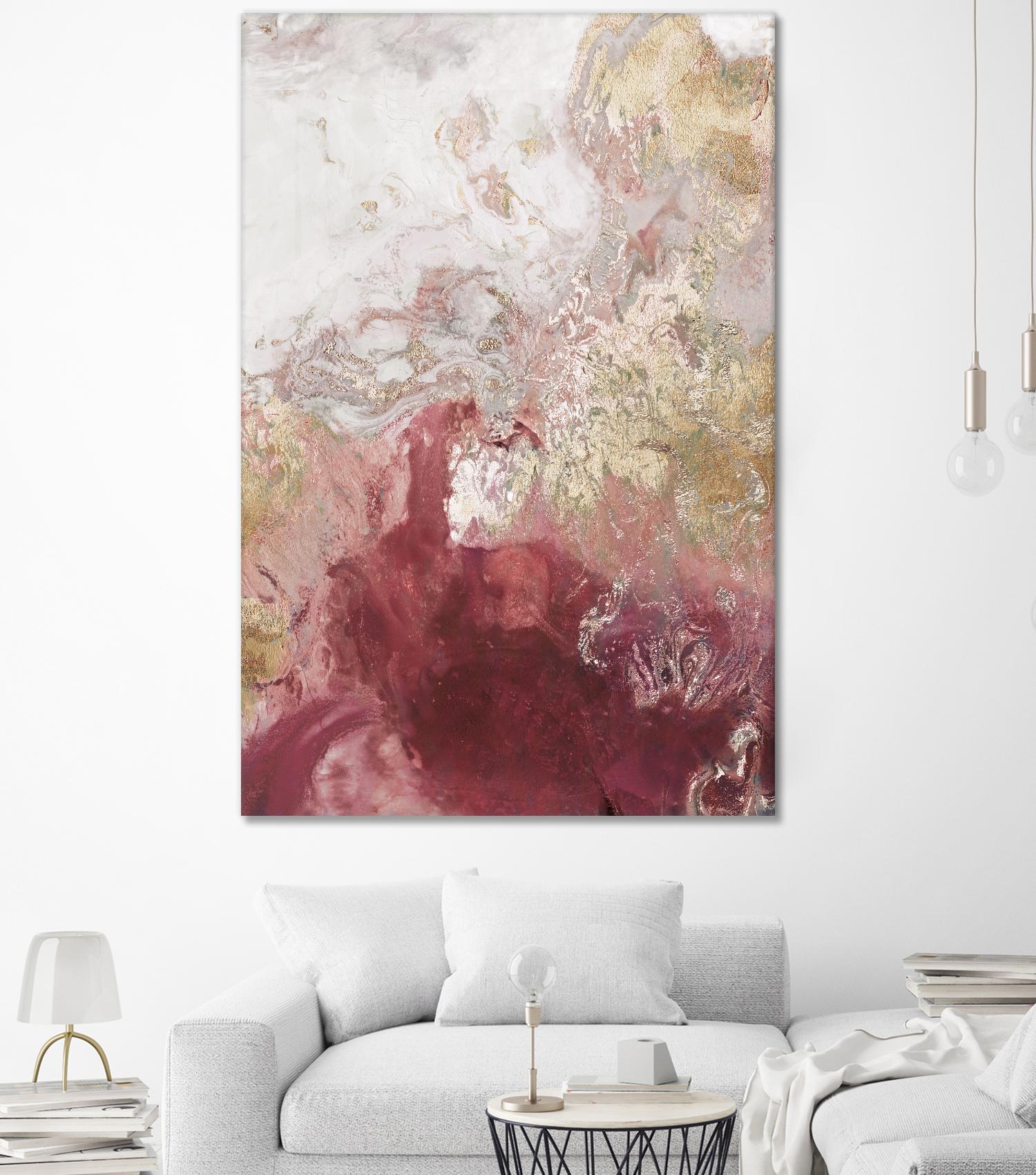 Ocean Splash II Crimson Version by PI Studio on GIANT ART - gold abstract