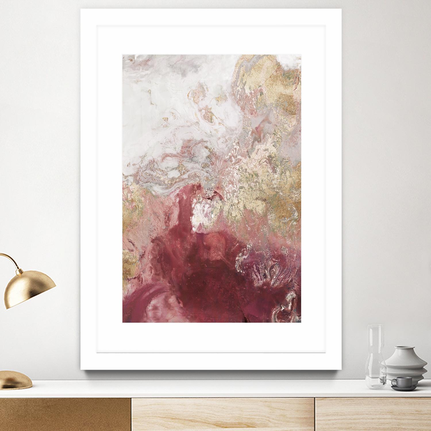 Ocean Splash II Crimson Version by PI Studio on GIANT ART - gold abstract