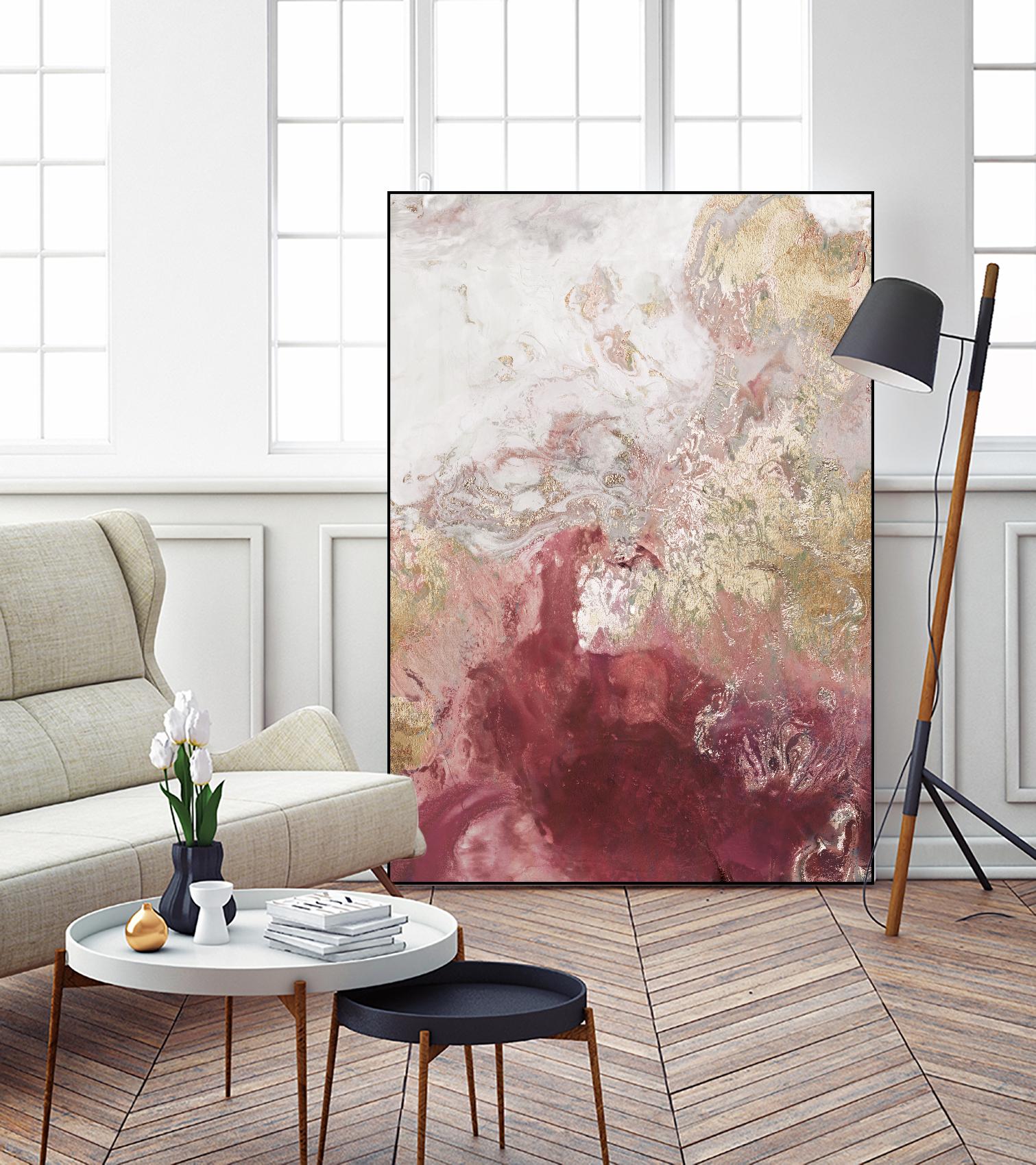 Ocean Splash II Crimson Version by PI Studio on GIANT ART - gold abstract