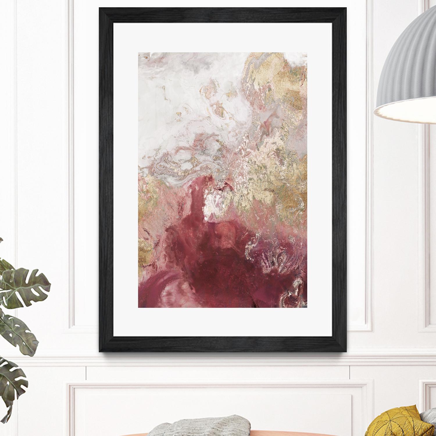 Ocean Splash II Crimson Version by PI Studio on GIANT ART - gold abstract