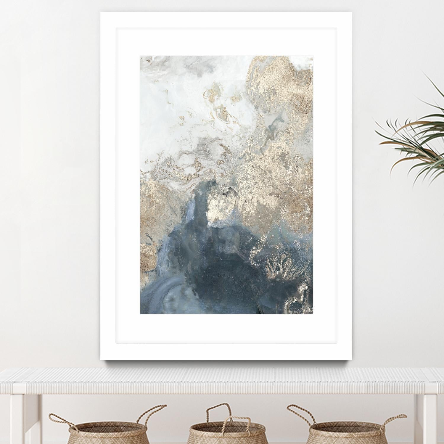 Ocean Splash II Indigo Version by PI Studio on GIANT ART - gold abstract