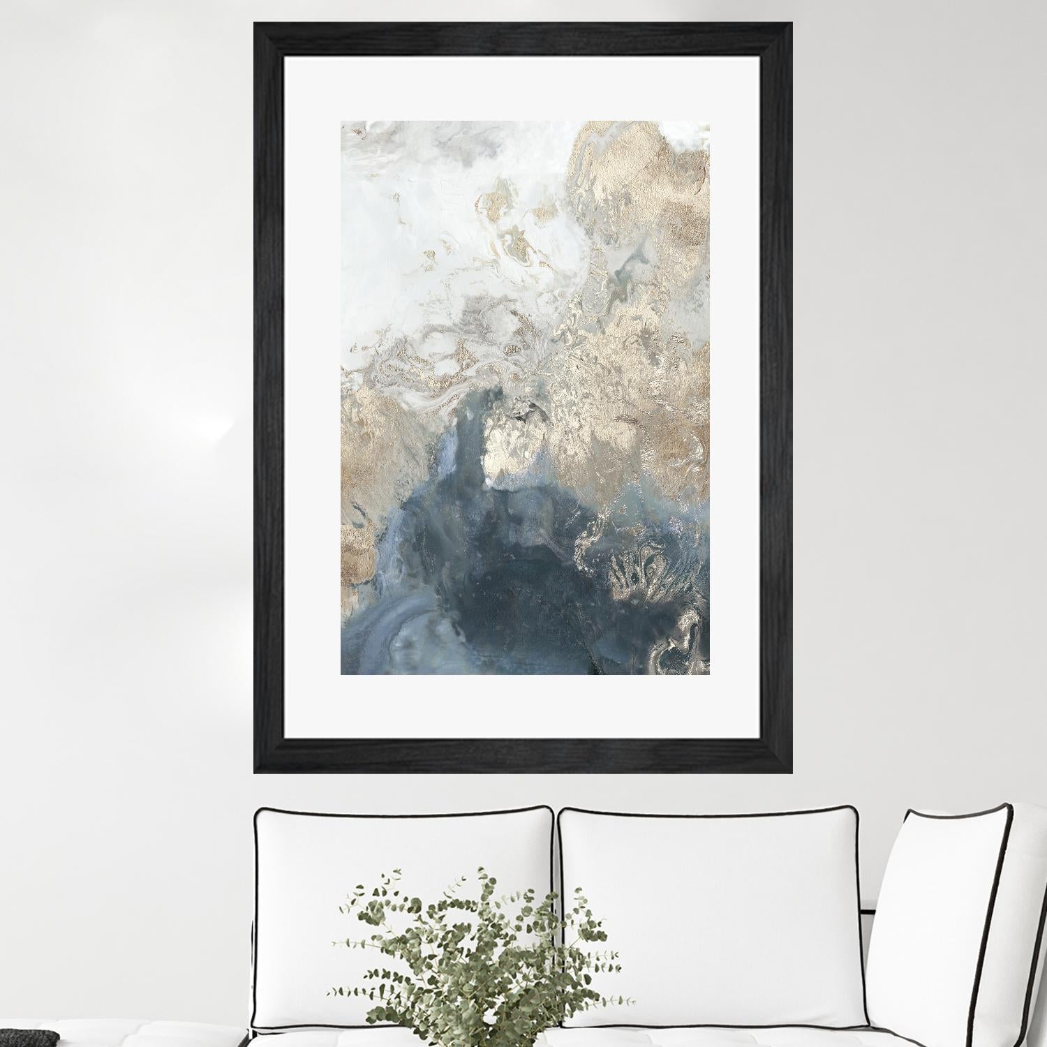 Ocean Splash II Indigo Version by PI Studio on GIANT ART - gold abstract