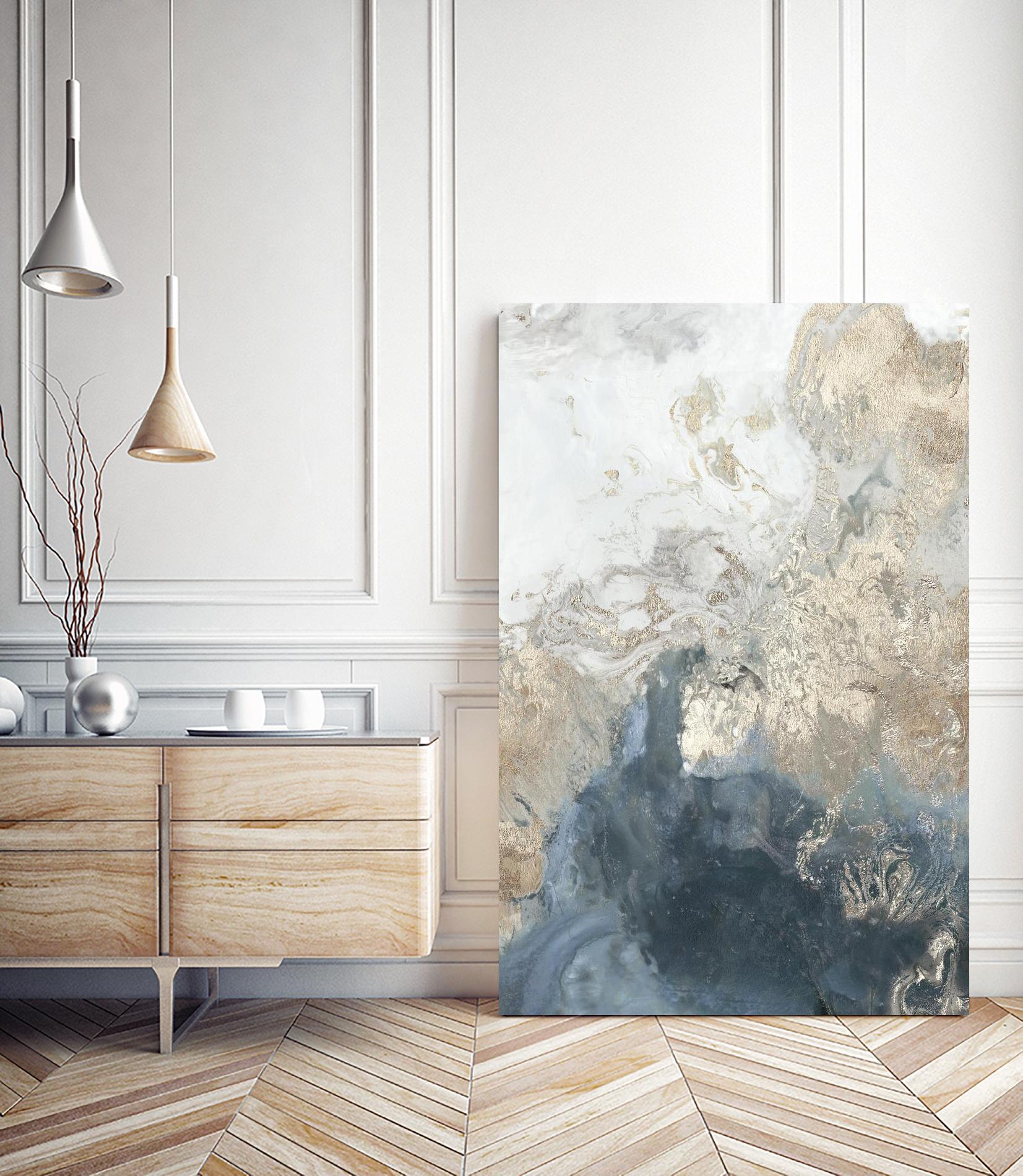 Ocean Splash II Indigo Version by PI Studio on GIANT ART - gold abstract