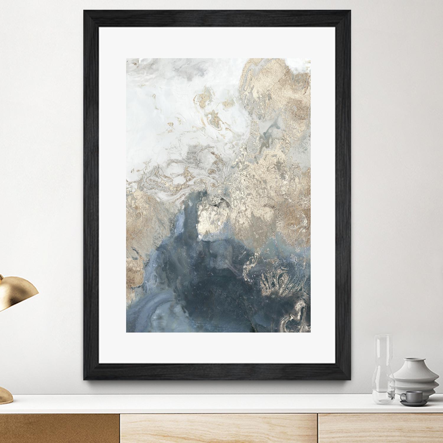 Ocean Splash II Indigo Version by PI Studio on GIANT ART - gold abstract