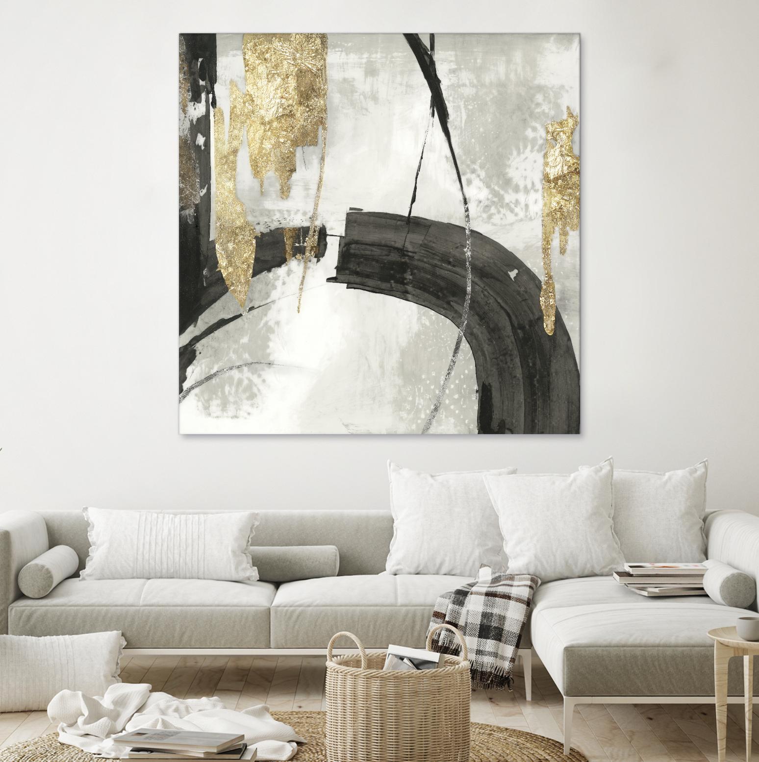 Black Ink I Gold Version by PI Studio on GIANT ART - black abstract