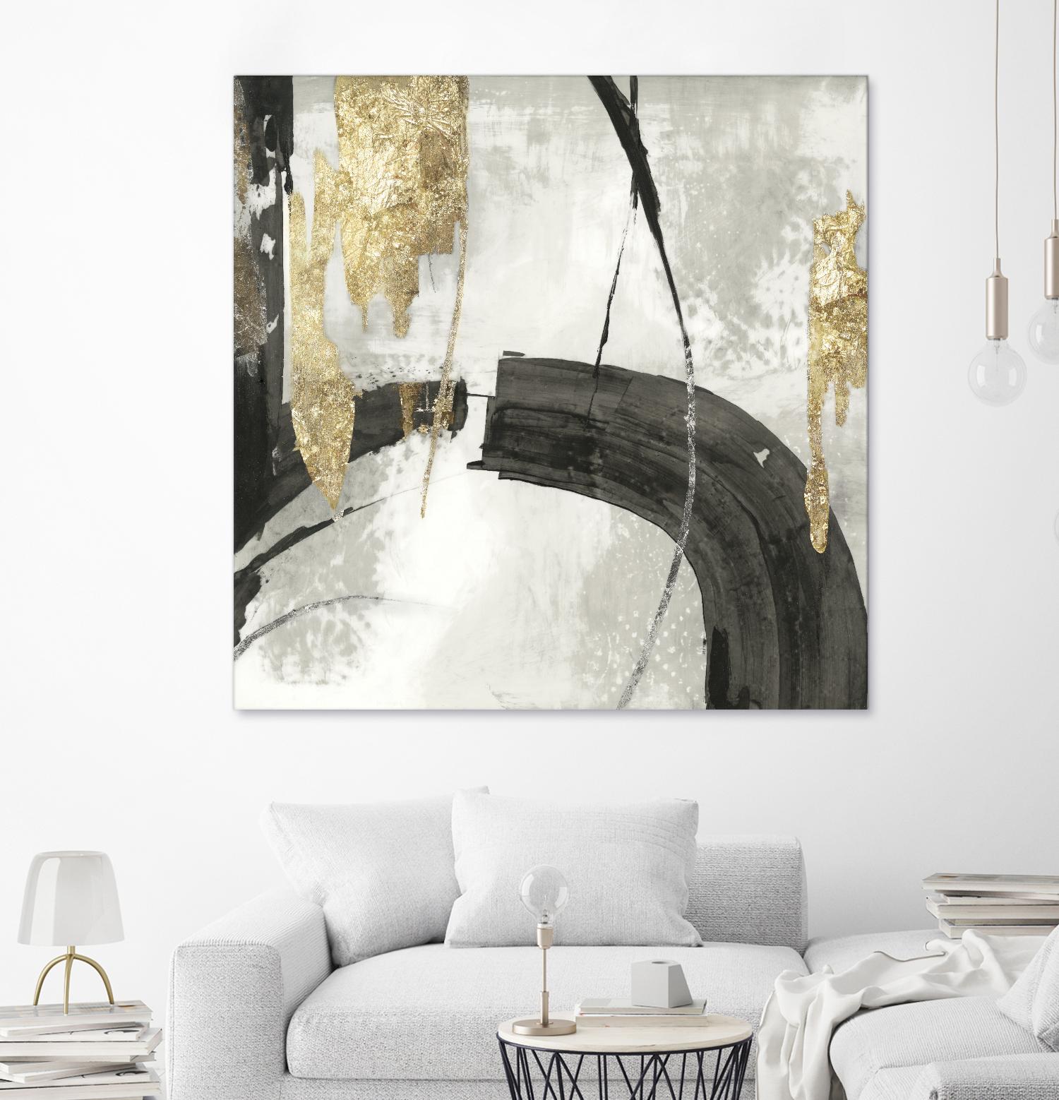 Black Ink I Gold Version by PI Studio on GIANT ART - black abstract
