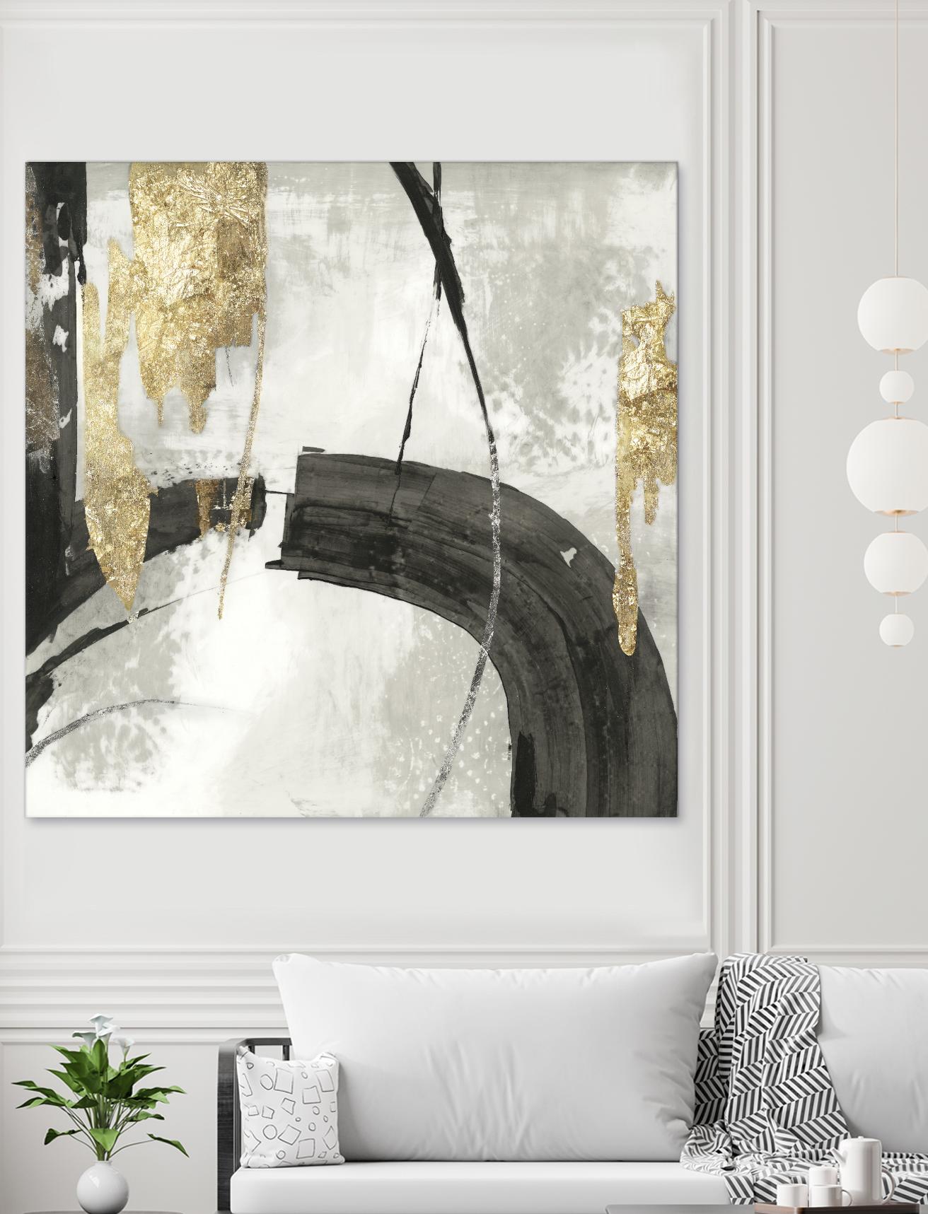 Black Ink I Gold Version by PI Studio on GIANT ART - black abstract