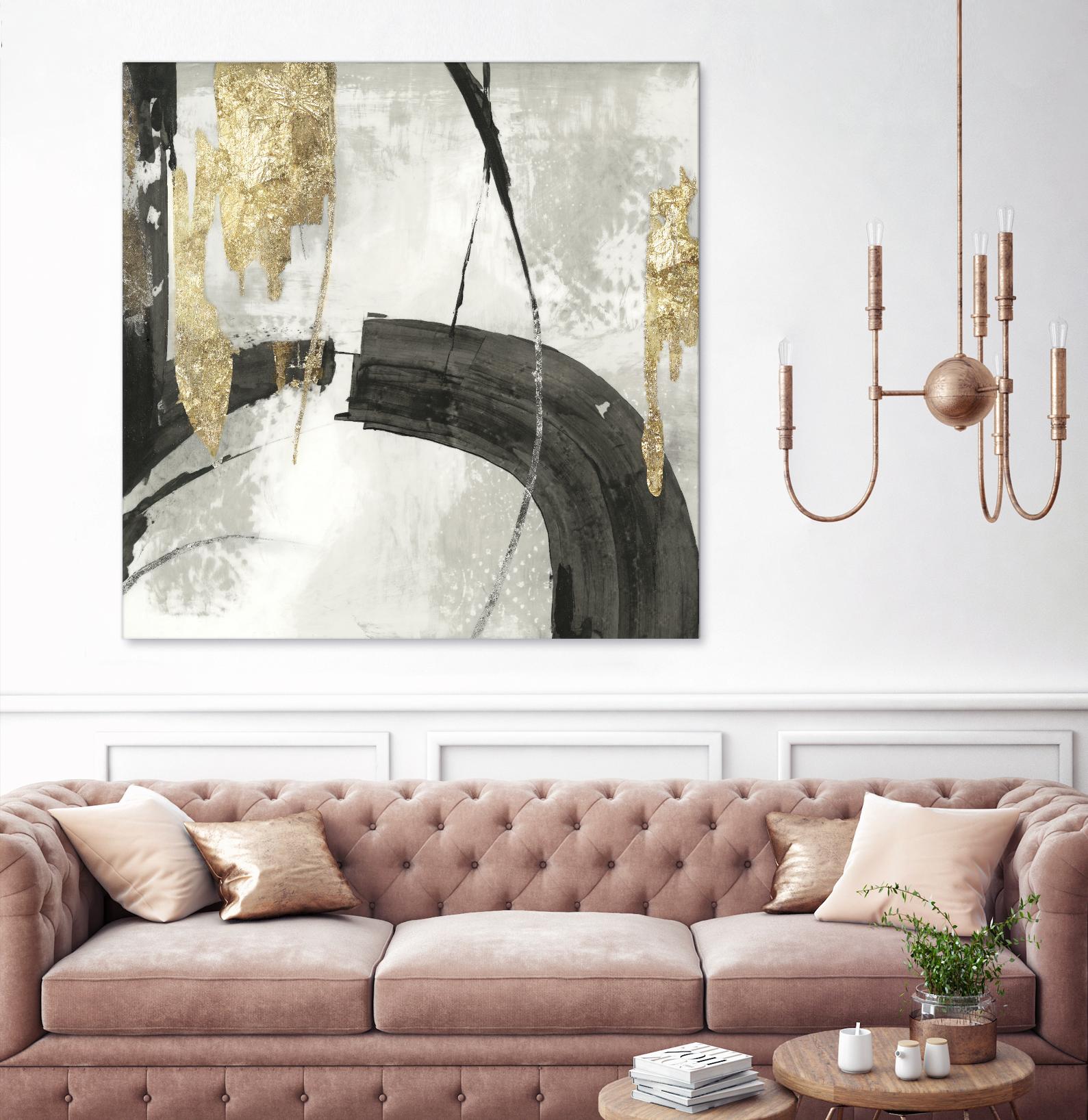 Black Ink I Gold Version by PI Studio on GIANT ART - black abstract