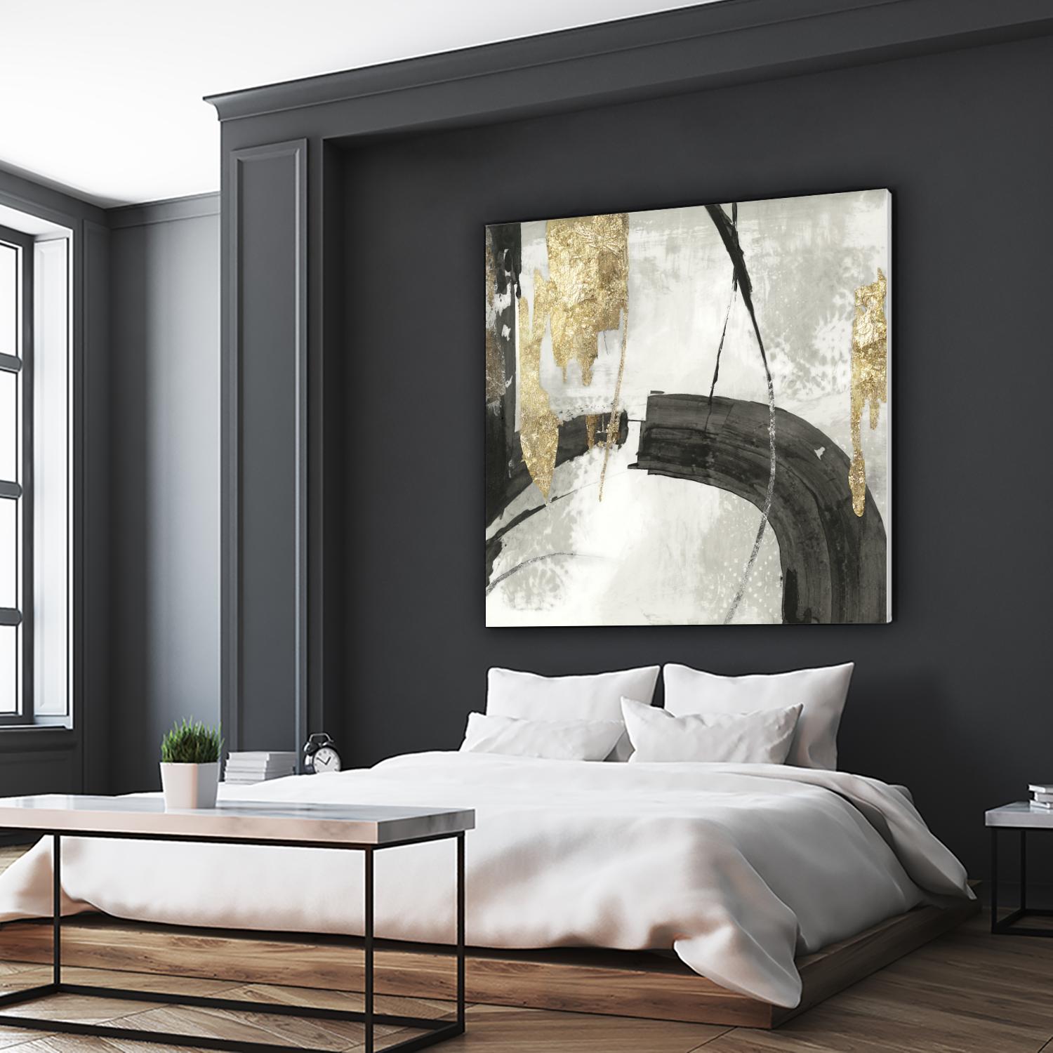 Black Ink I Gold Version by PI Studio on GIANT ART - black abstract