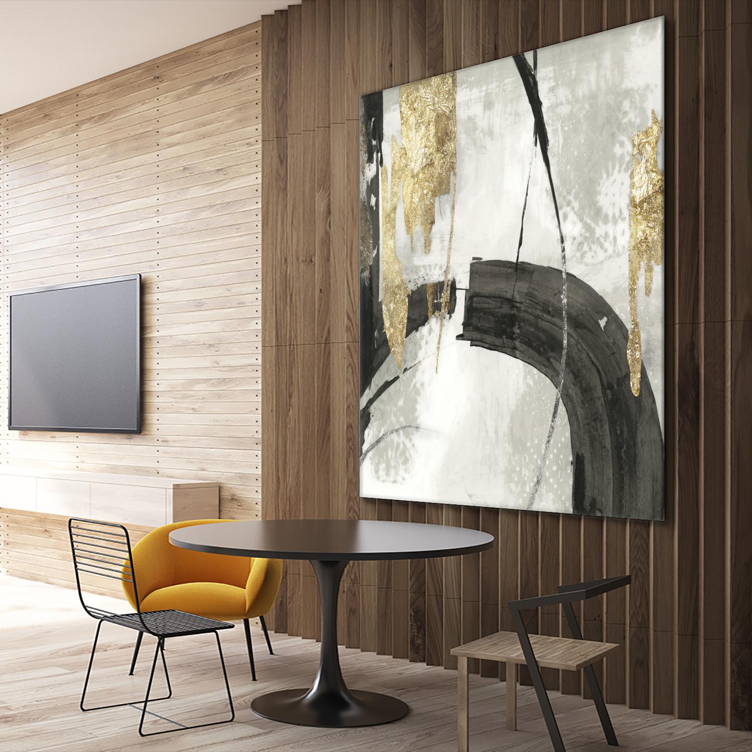 Black Ink I Gold Version by PI Studio on GIANT ART - black abstract