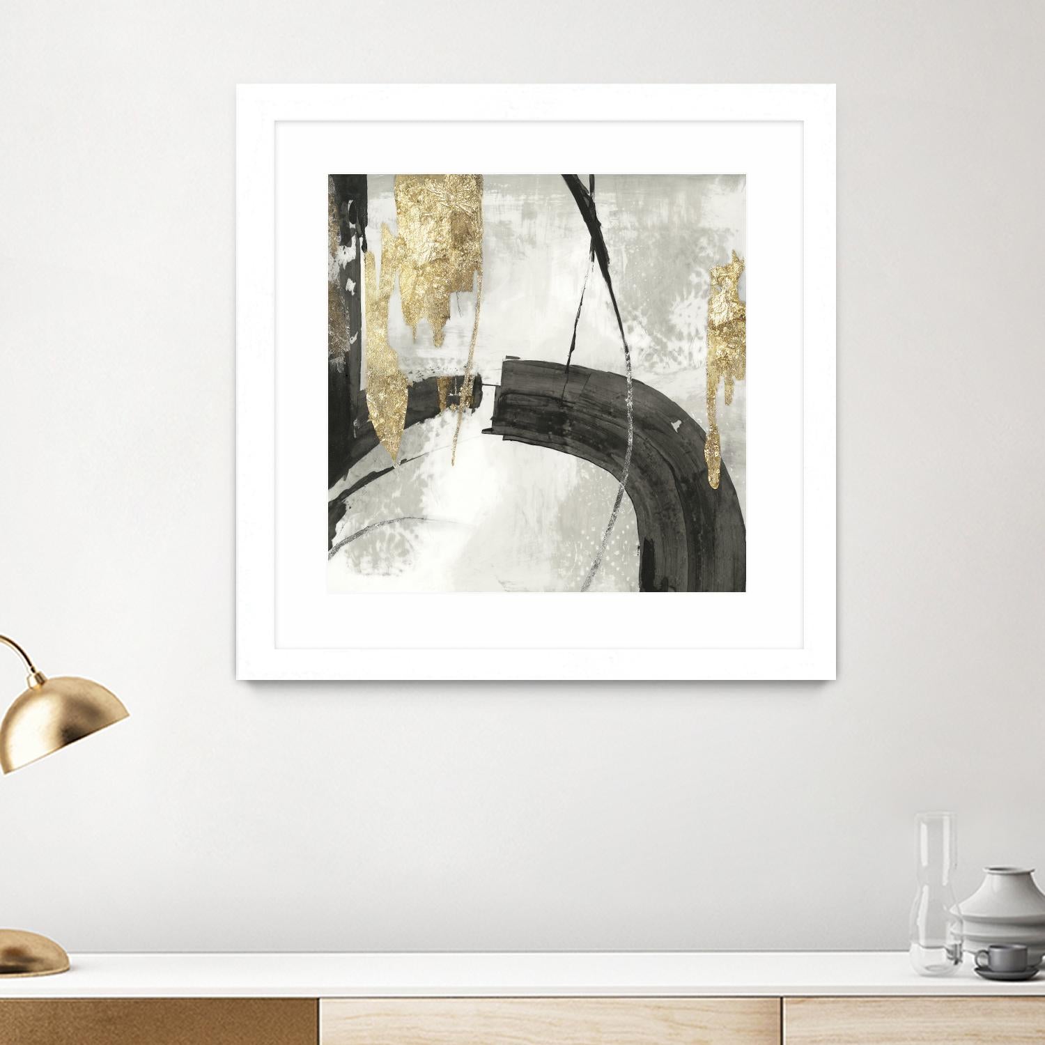 Black Ink I Gold Version by PI Studio on GIANT ART - black abstract