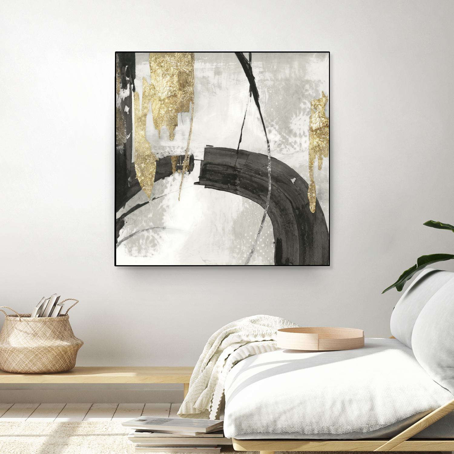 Black Ink I Gold Version by PI Studio on GIANT ART - black abstract