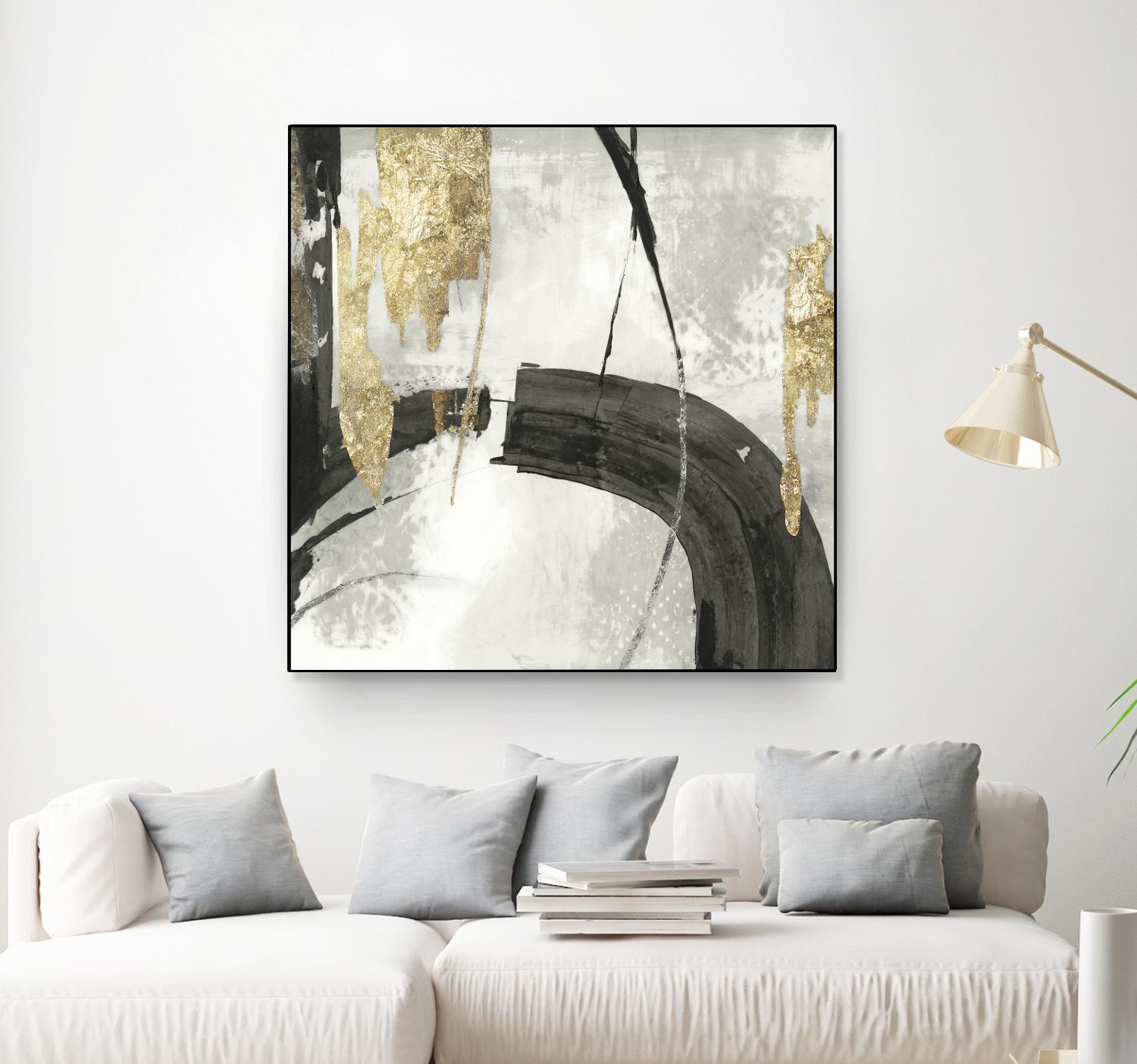 Black Ink I Gold Version by PI Studio on GIANT ART - black abstract