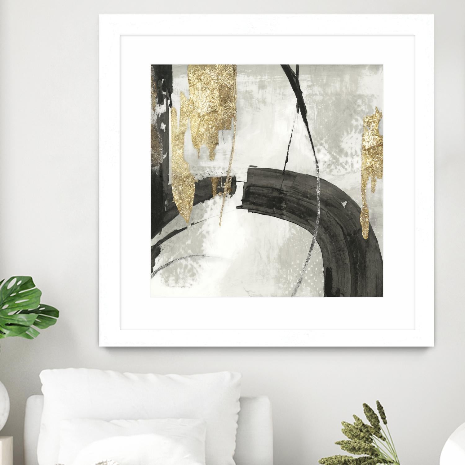 Black Ink I Gold Version by PI Studio on GIANT ART - black abstract