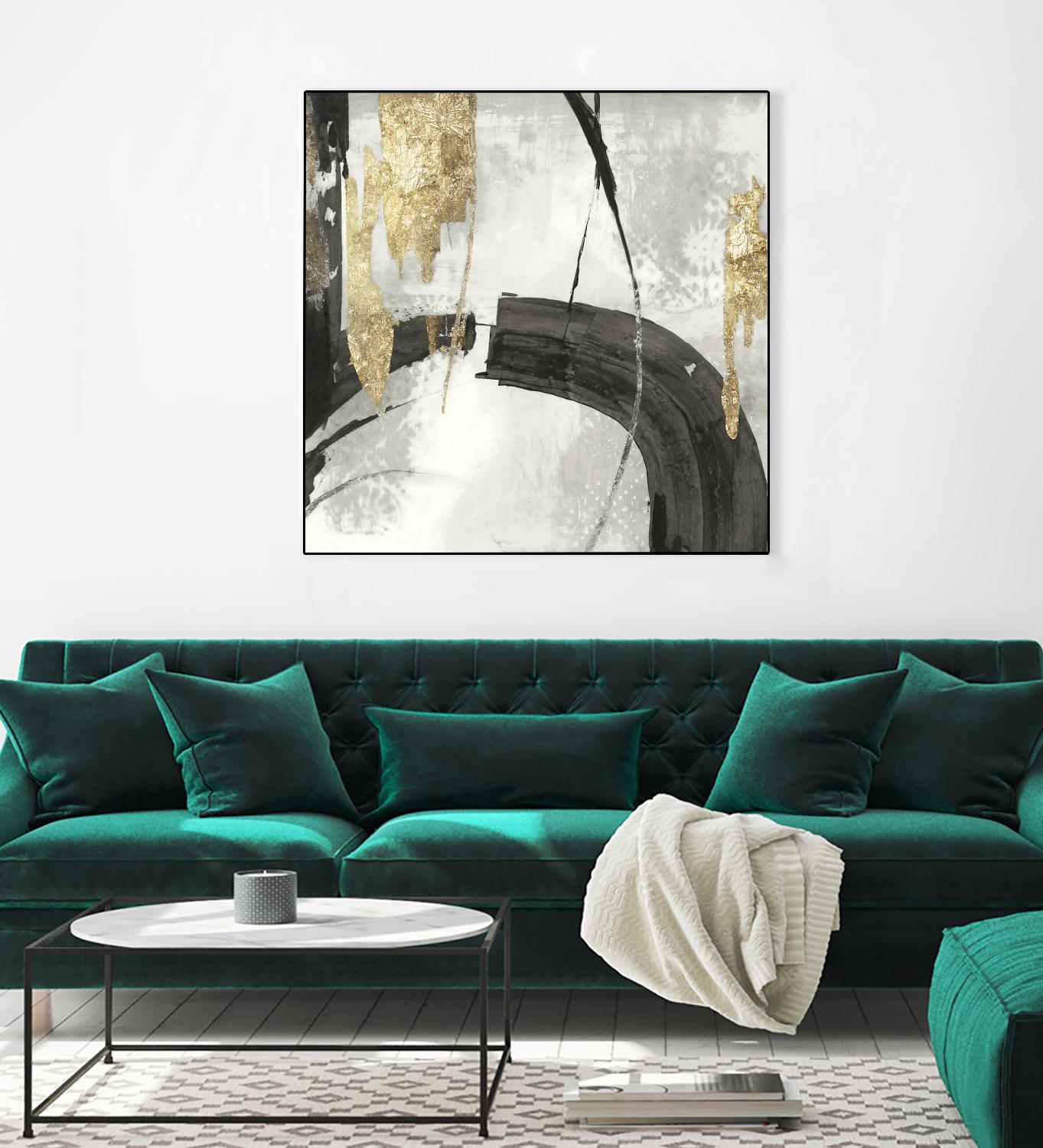 Black Ink I Gold Version by PI Studio on GIANT ART - black abstract